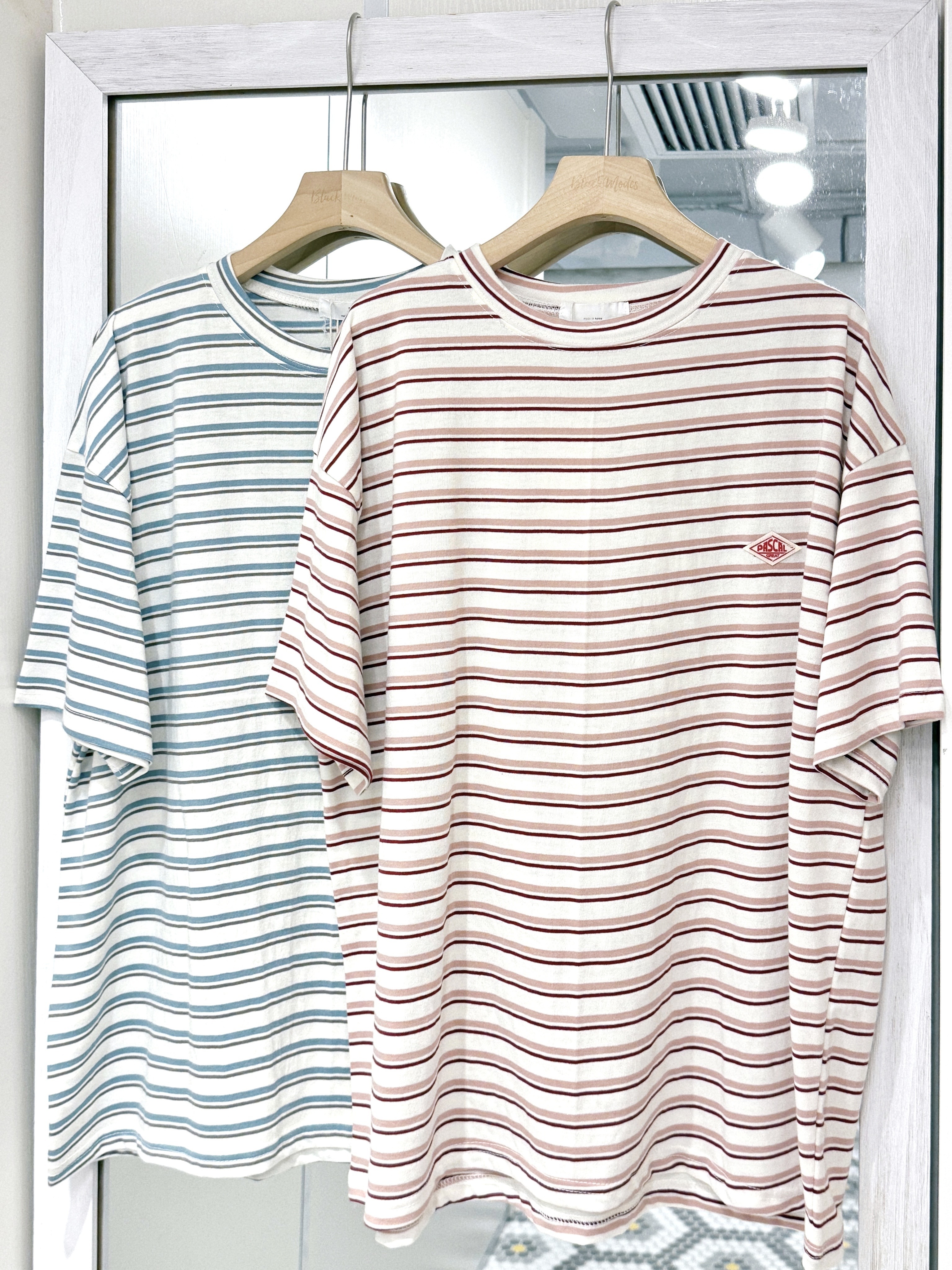 T1266｜簡約玩味系橫間寬鬆短袖TEE🍭⊹ ࣪ ˖