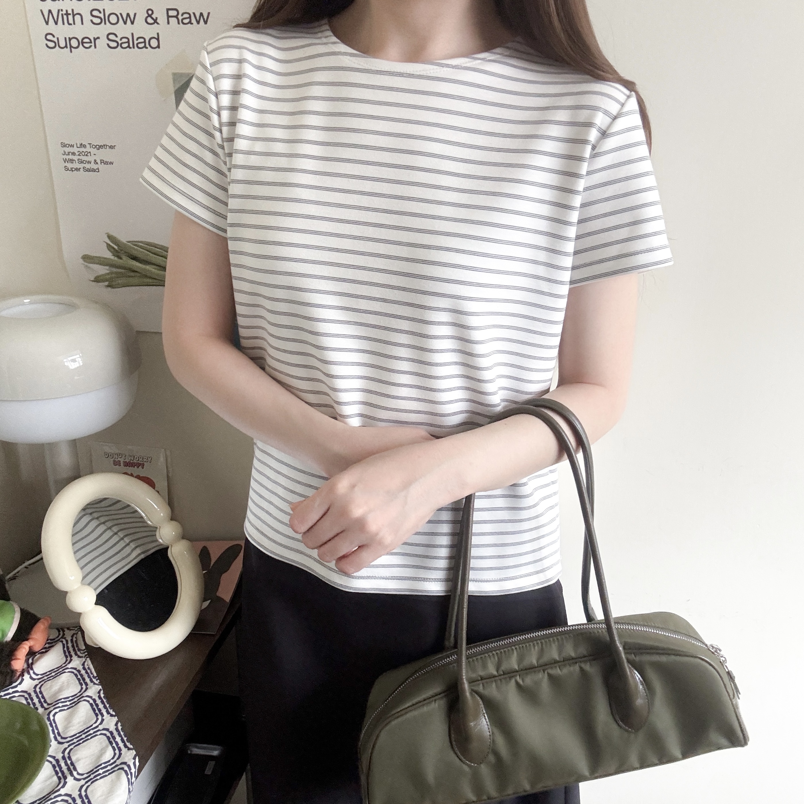 顯瘦basic橫間tee