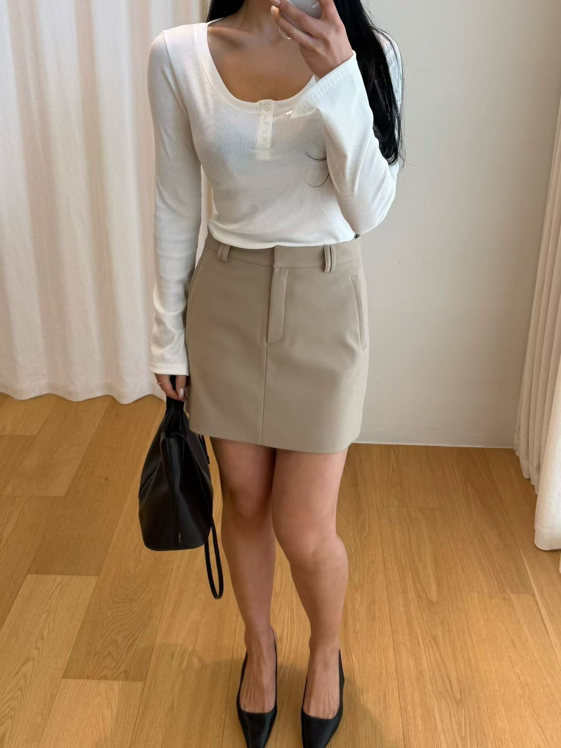 隱形口袋西裝短裙