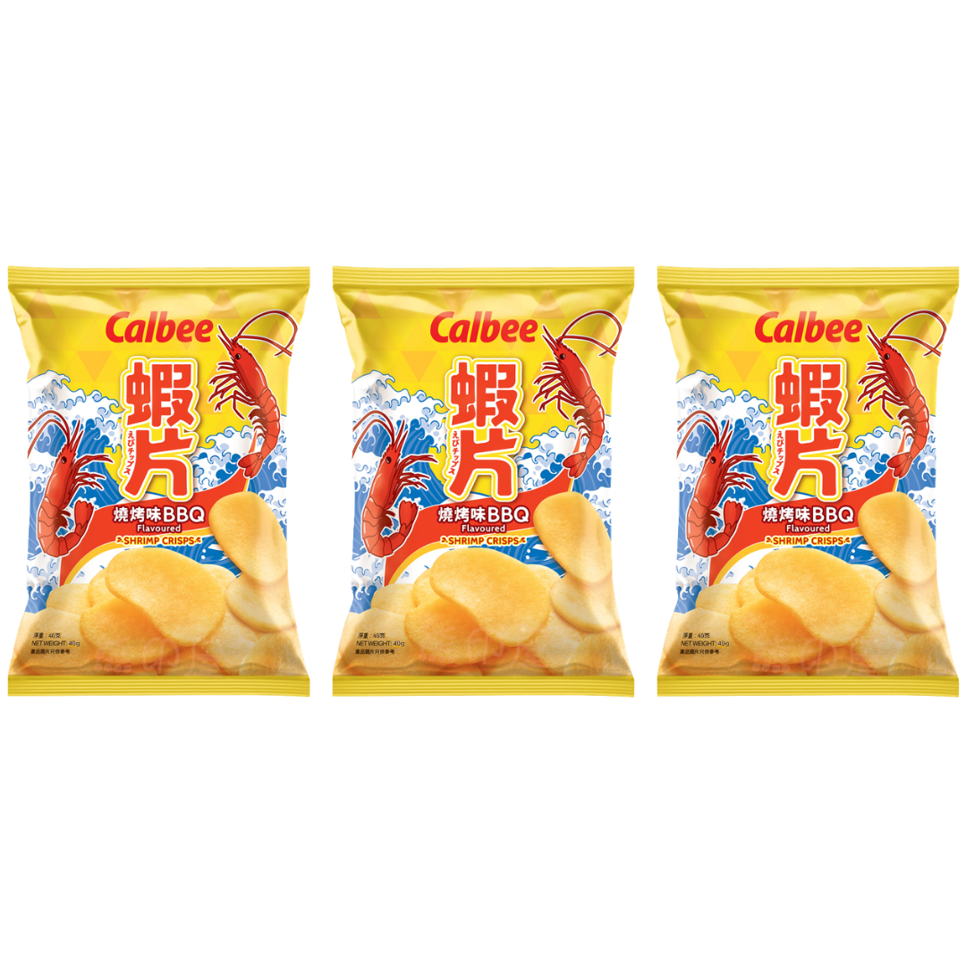 卡樂B熱燒烤味蝦片 40G X 3 (黃)