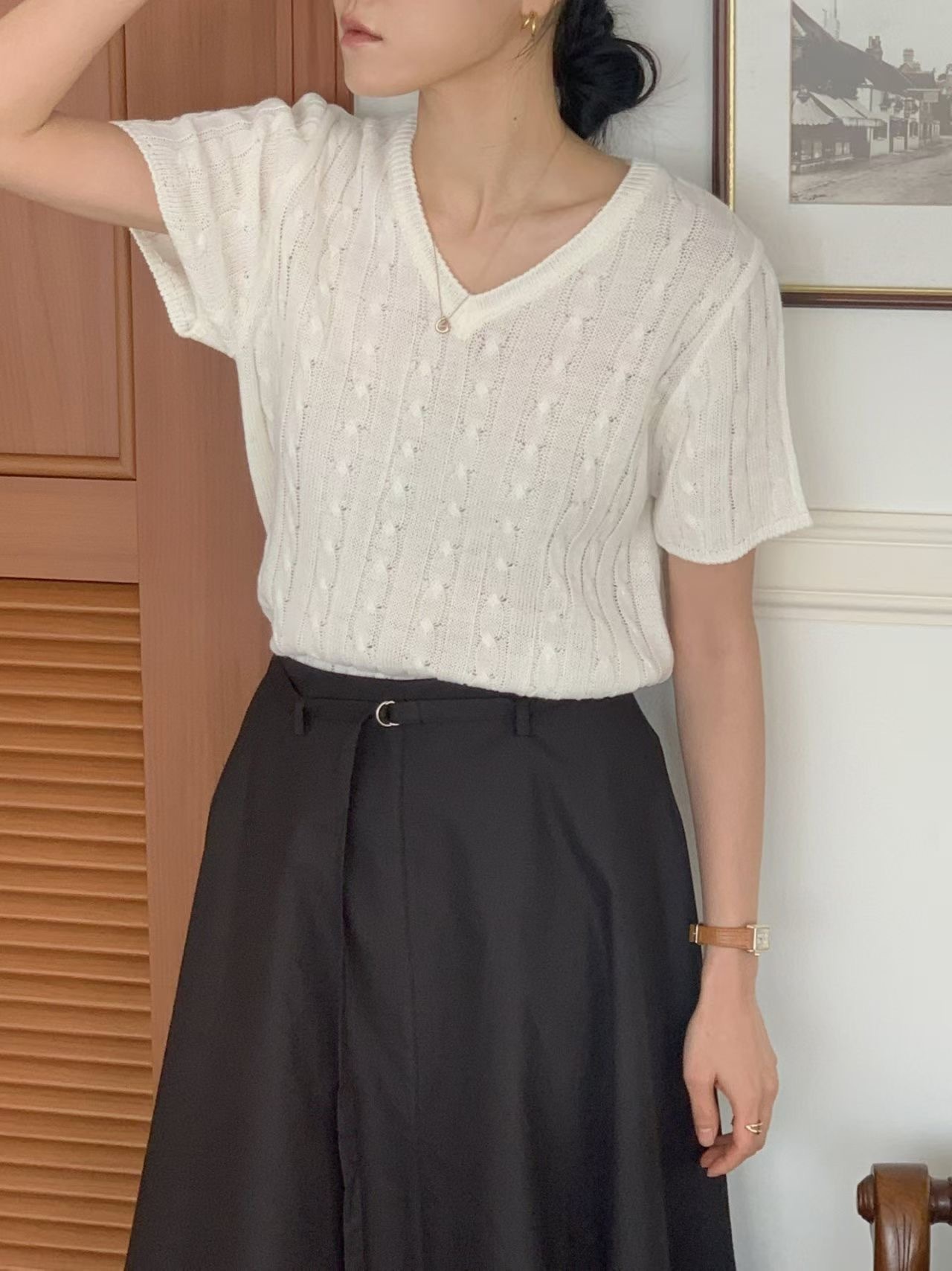 Casual short sleeve knit