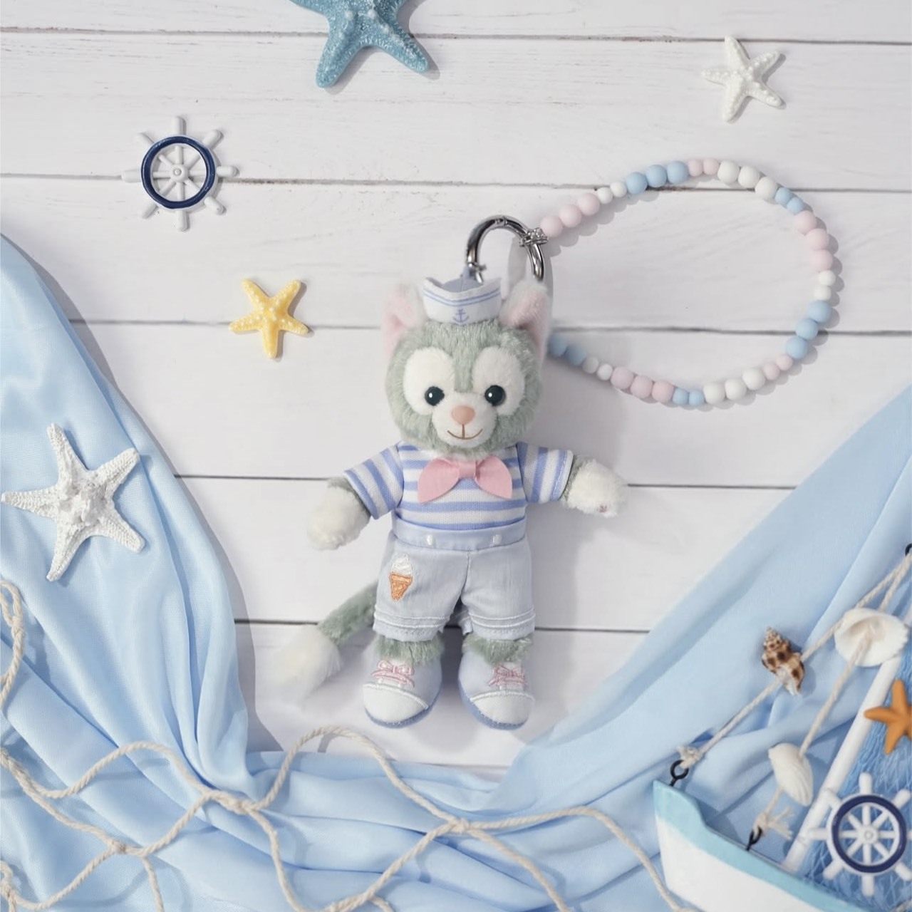 2026 春日啟航 達菲 Duffy 與好友 傑拉托尼 畫家貓 Gelatoni 絨毛 吊飾 鑰匙圈 -香港迪士尼樂園