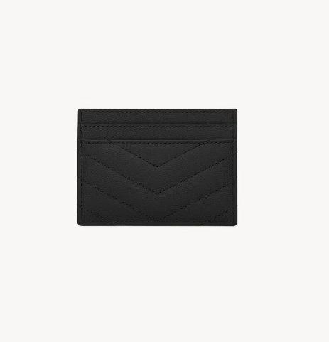 1FF0101-523 [SAINT LAURENT] Cassandre Matelassé Card Case Grain De Poudre Leather Black (SS26) #423291BOW081000 (W-EU-E)
