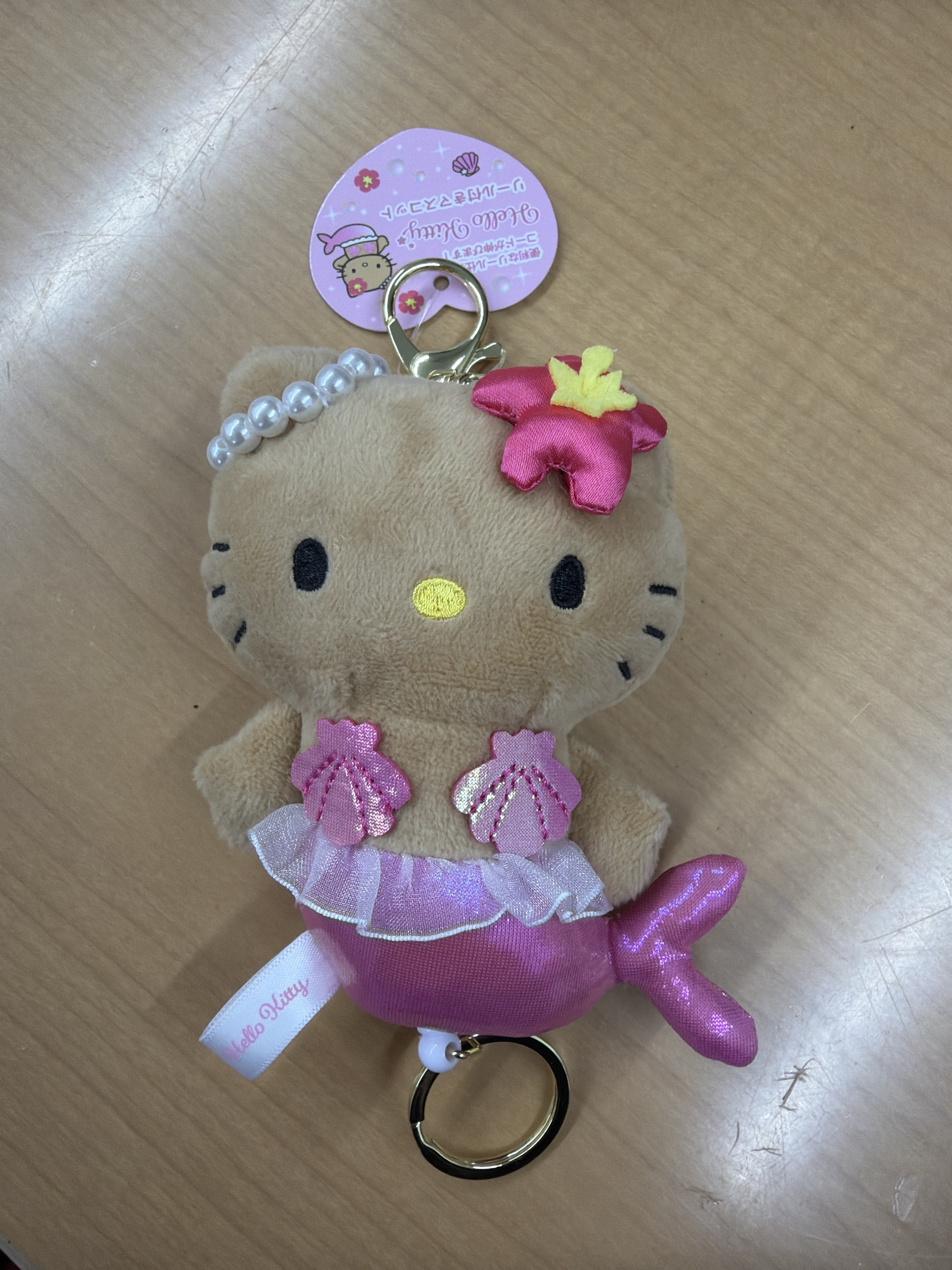 RE20 Hello Kitty黑皮粉紅色美人魚伸縮扣(4571542991393)