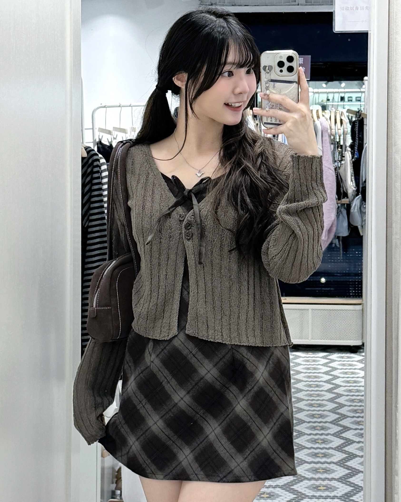 K0453｜寬鬆感˚˖𓍢ִ໋🦢˚ 3粒小鈕扣薄薄針織外套