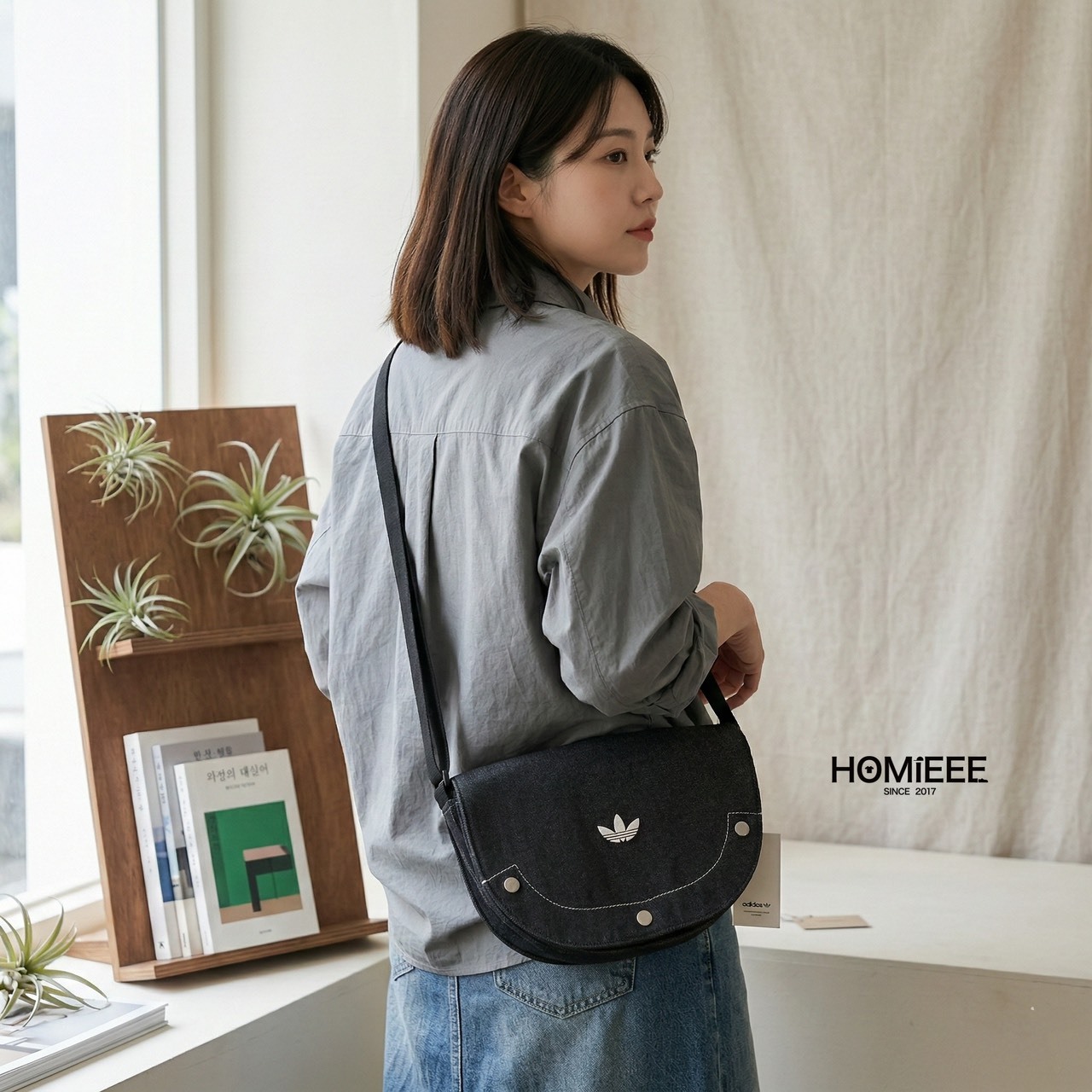 Adidas Originals Shoulder Bag 側背包 肩背包 牛仔黑 [IT7366]
