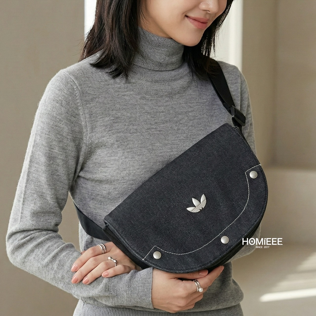 Adidas Originals Shoulder Bag 側背包 肩背包 牛仔黑 [IT7366]