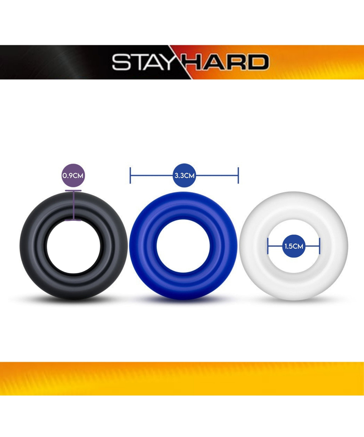 Blush Stay Hard Donut Rings 三色延時鎖精環 屌環 陰莖環