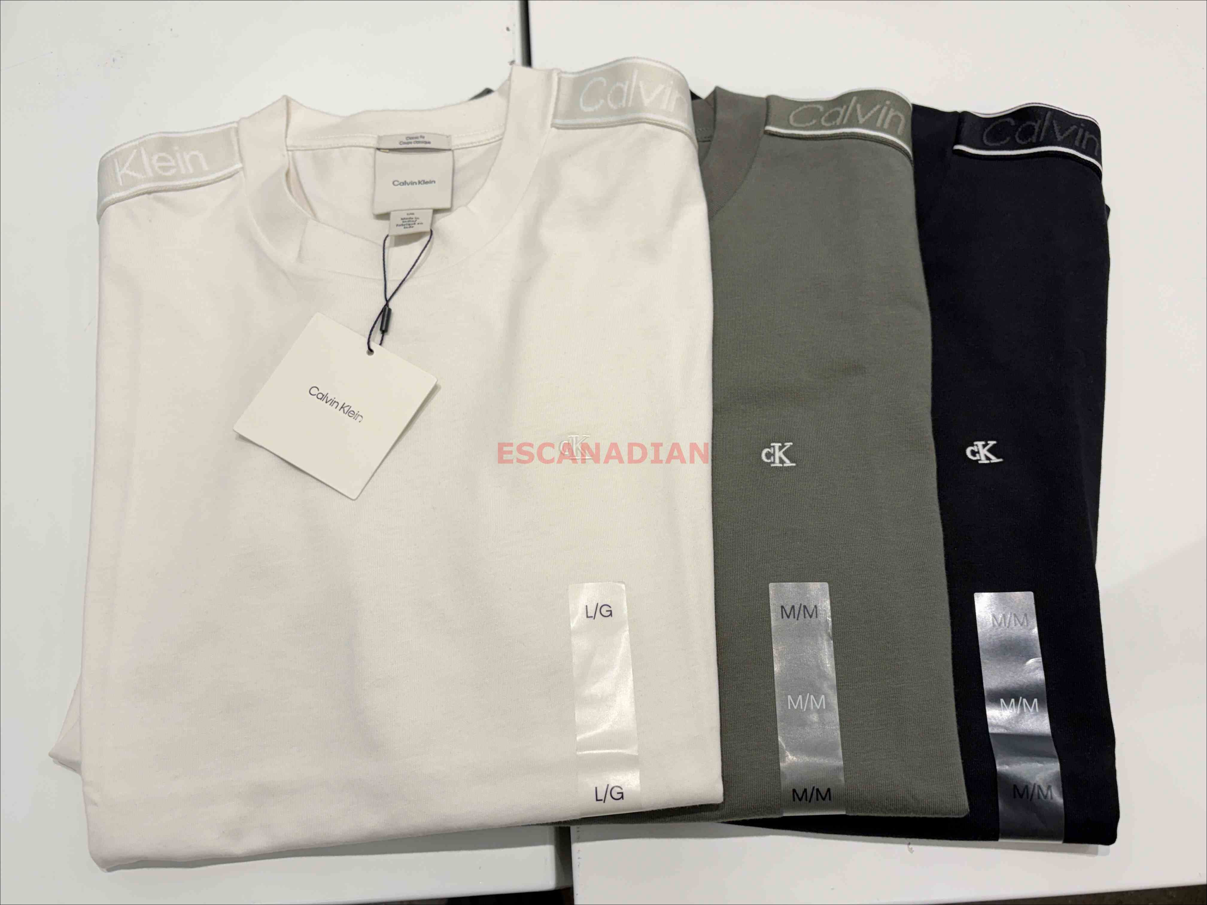 CK 男大人 經典小標 織布設計 小厚磅 短TEE (3色)