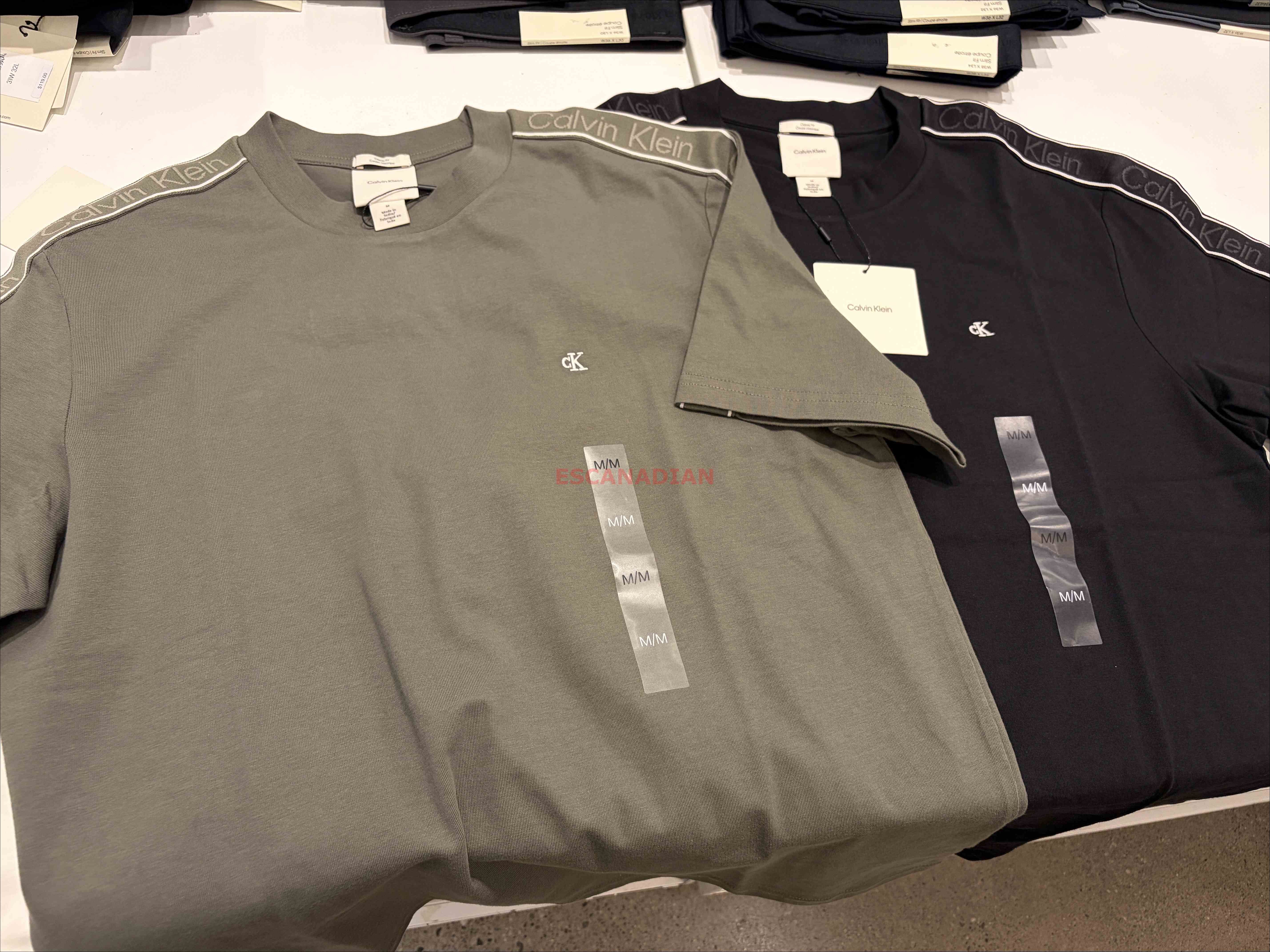 CK 男大人 經典小標 織布設計 小厚磅 短TEE (3色)