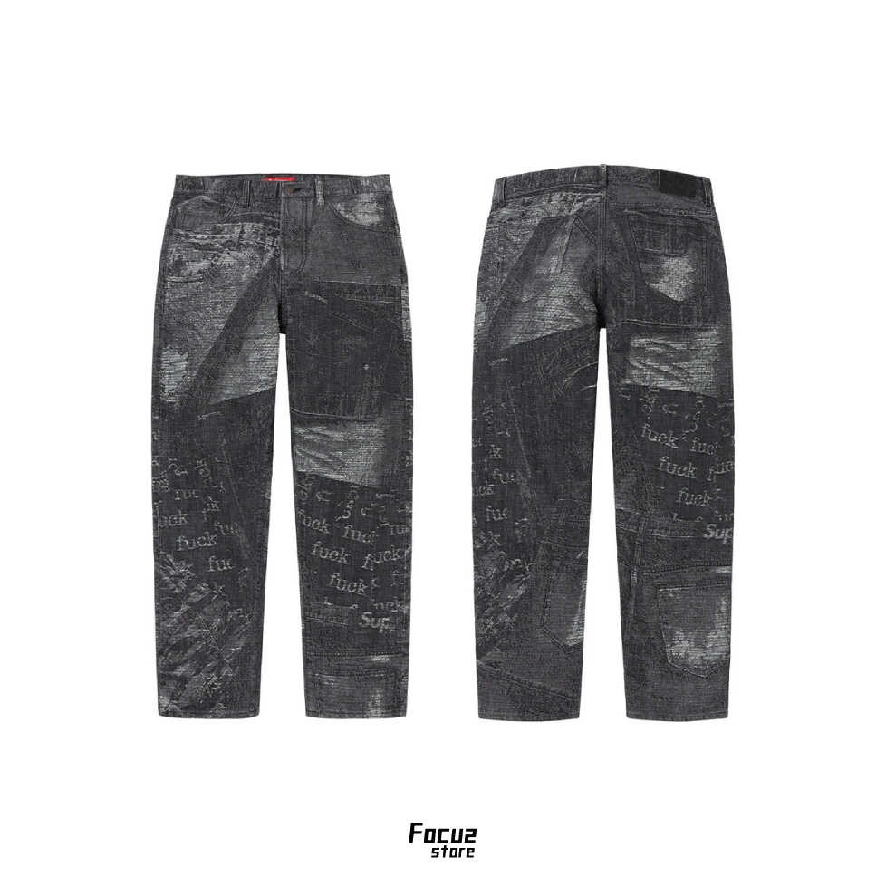 【Focus Store】現貨秒發 Supreme SS23 Week14 Archive Denim Jacquard Regular Jean 黑色 提花牛仔褲