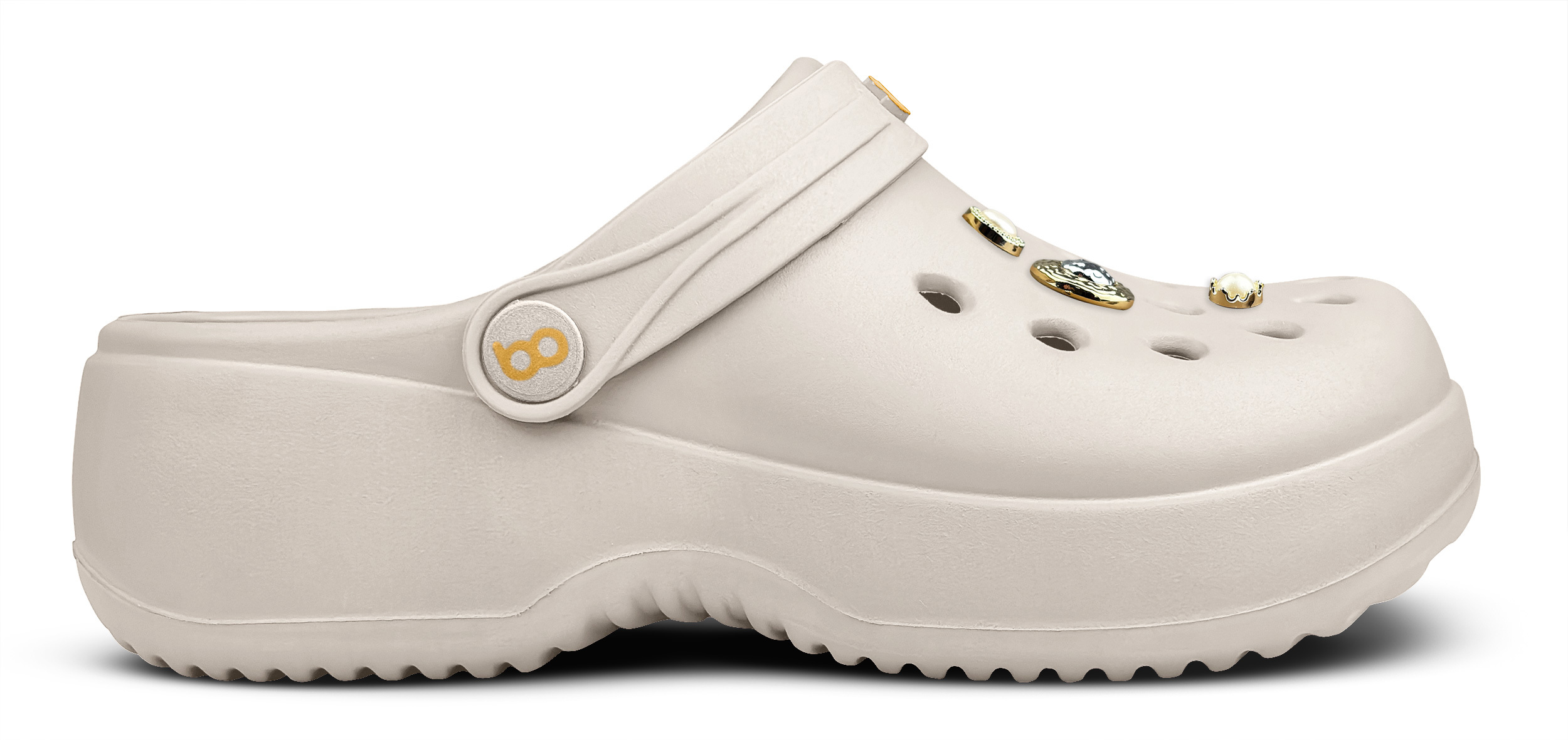 【 BOAONDA 】巴西原創設計 |  BELLA 004   (OFF WHITE/GOLD)  休閒半拖 女鞋