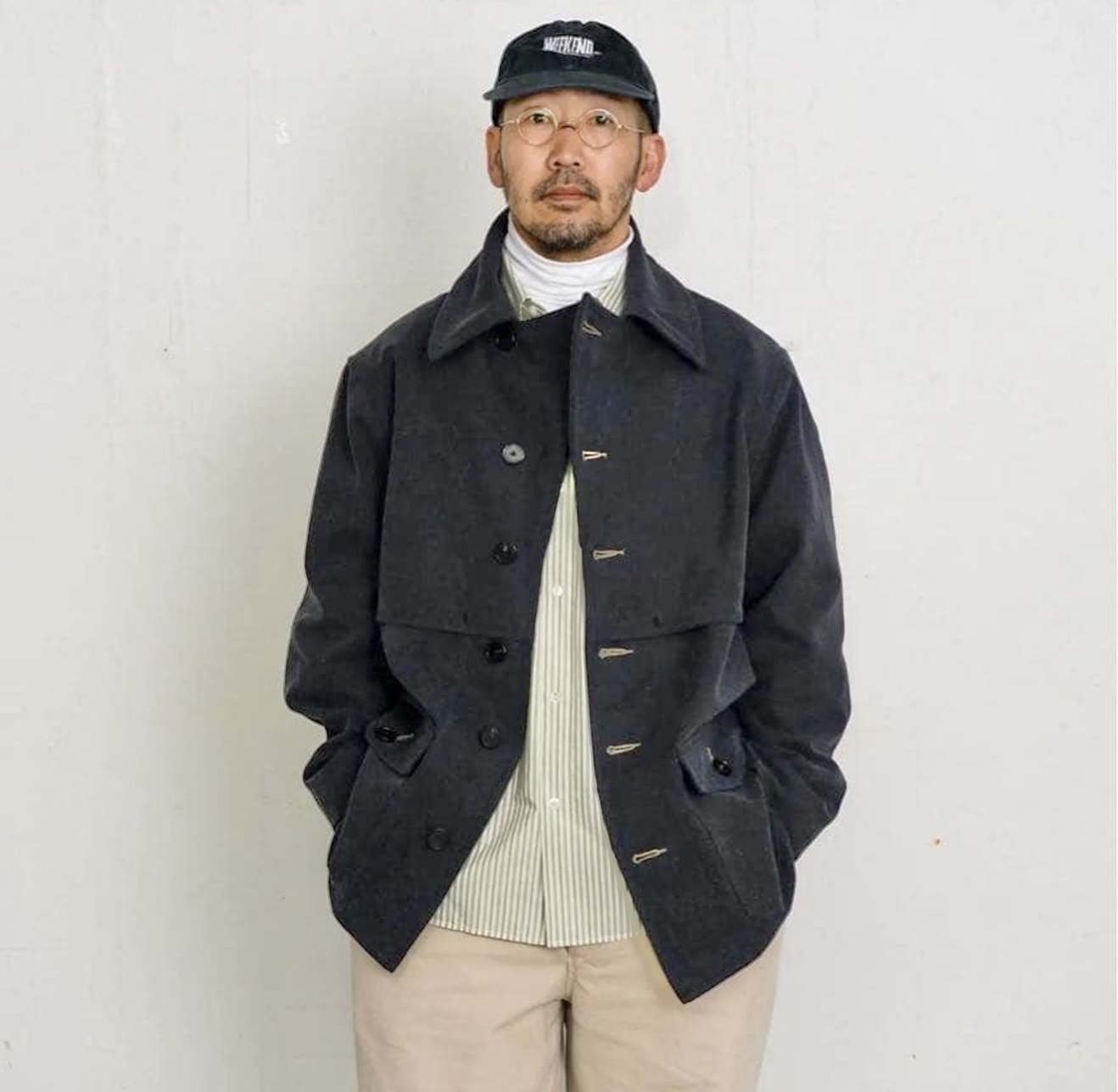 A.PRESSE U.S.ARMY MACKINAW COAT (COTTON/SILK) - D.NAVY PRE ORDER ITEM (預訂中)