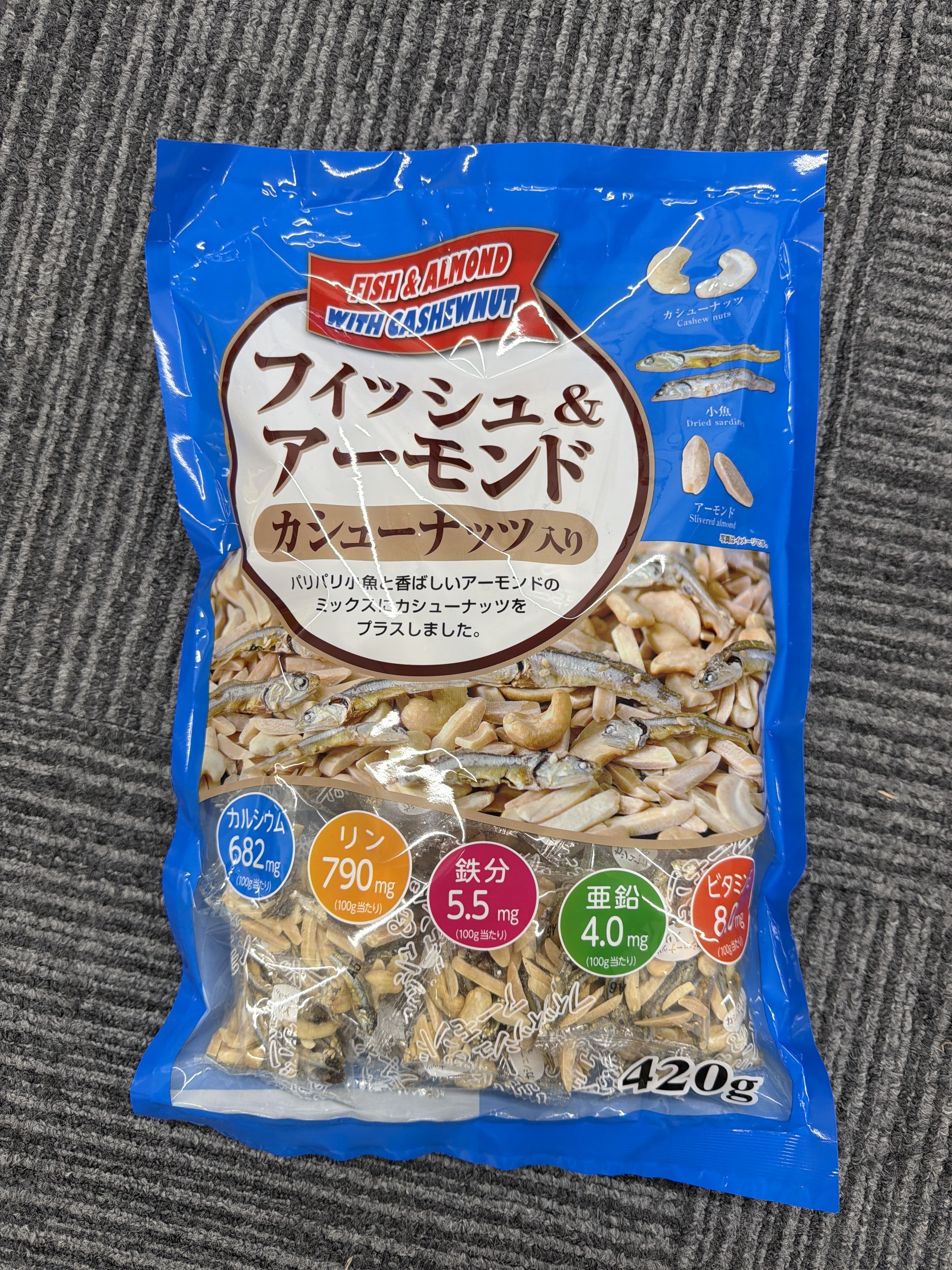 RE42 杏仁腰果小魚乾420g**到期日:約2026/07 (4582183367515)