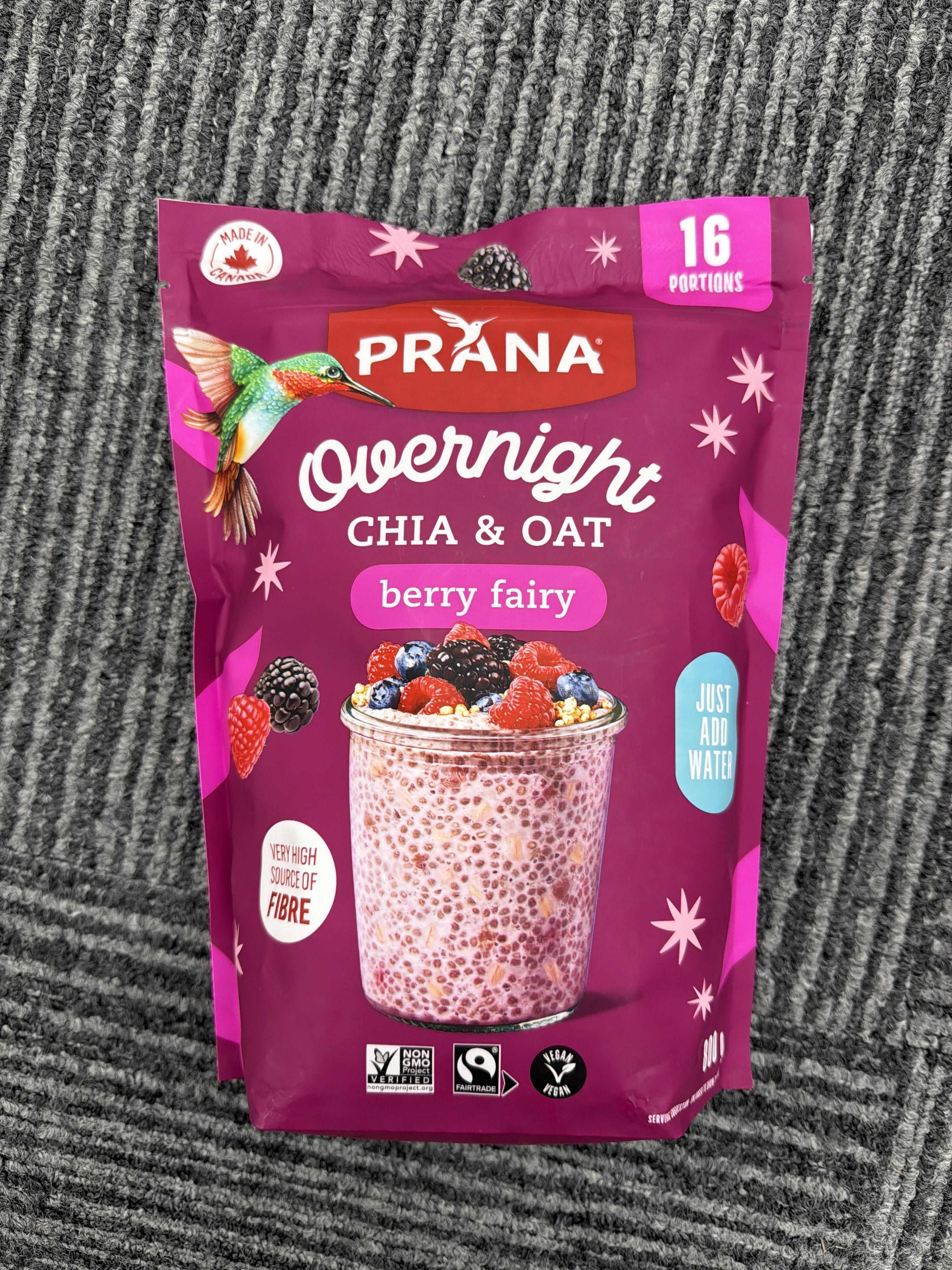 RE46 Prana有機燕麥奇亞籽 莓味 800g**到期日:約2026/11