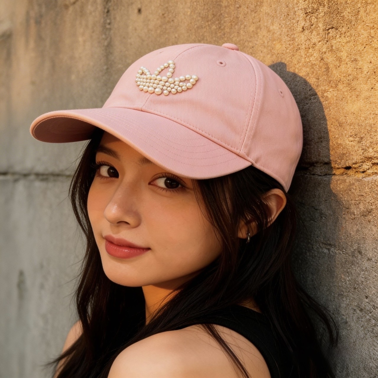 【Luxury】Adidas 簡約百搭珍珠老帽 愛迪達棒球帽 可調節 灰藍 粉 兩色可選