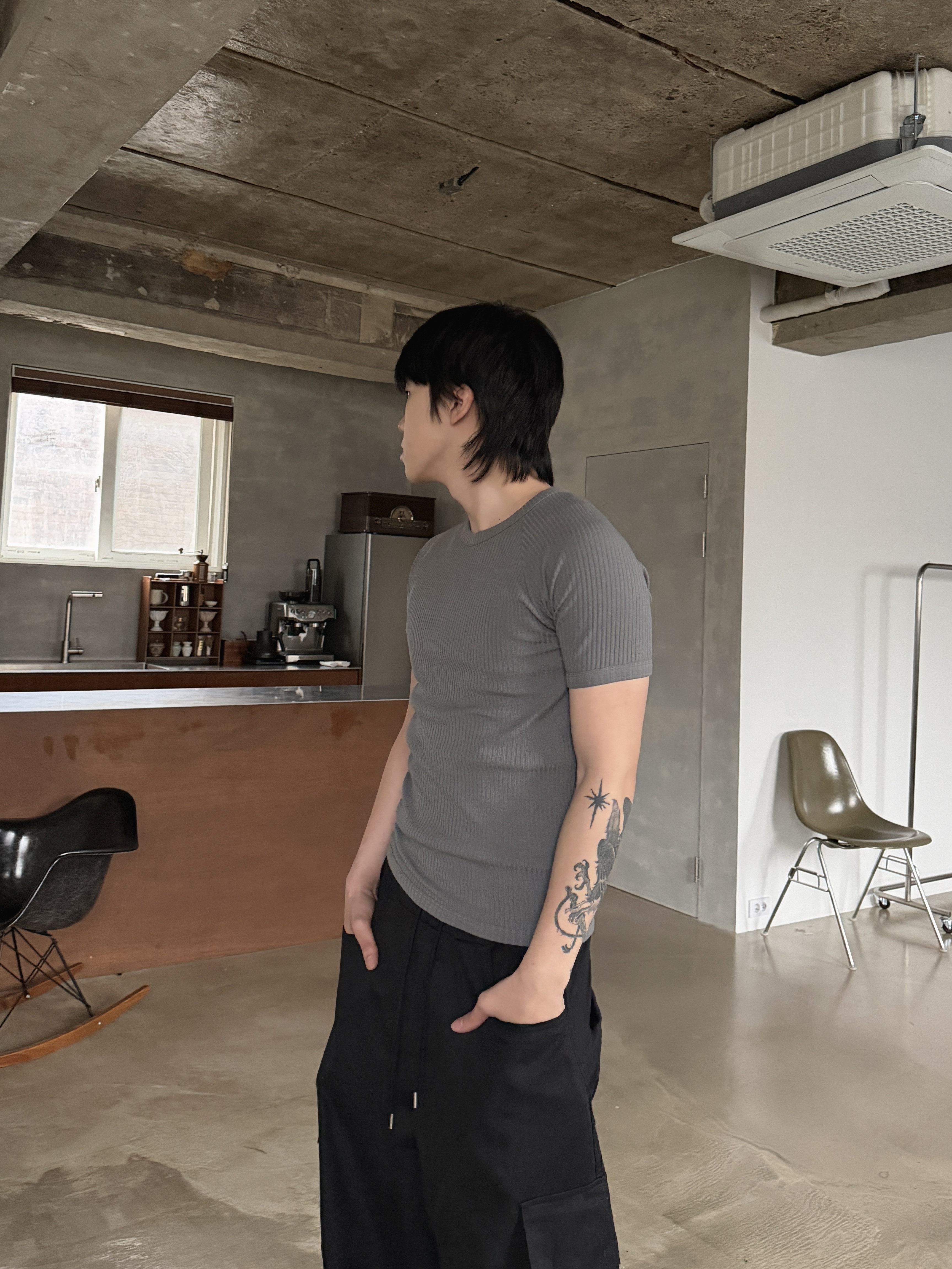 [BEST] 插肩袖 顯壯合身 螺紋短袖上衣