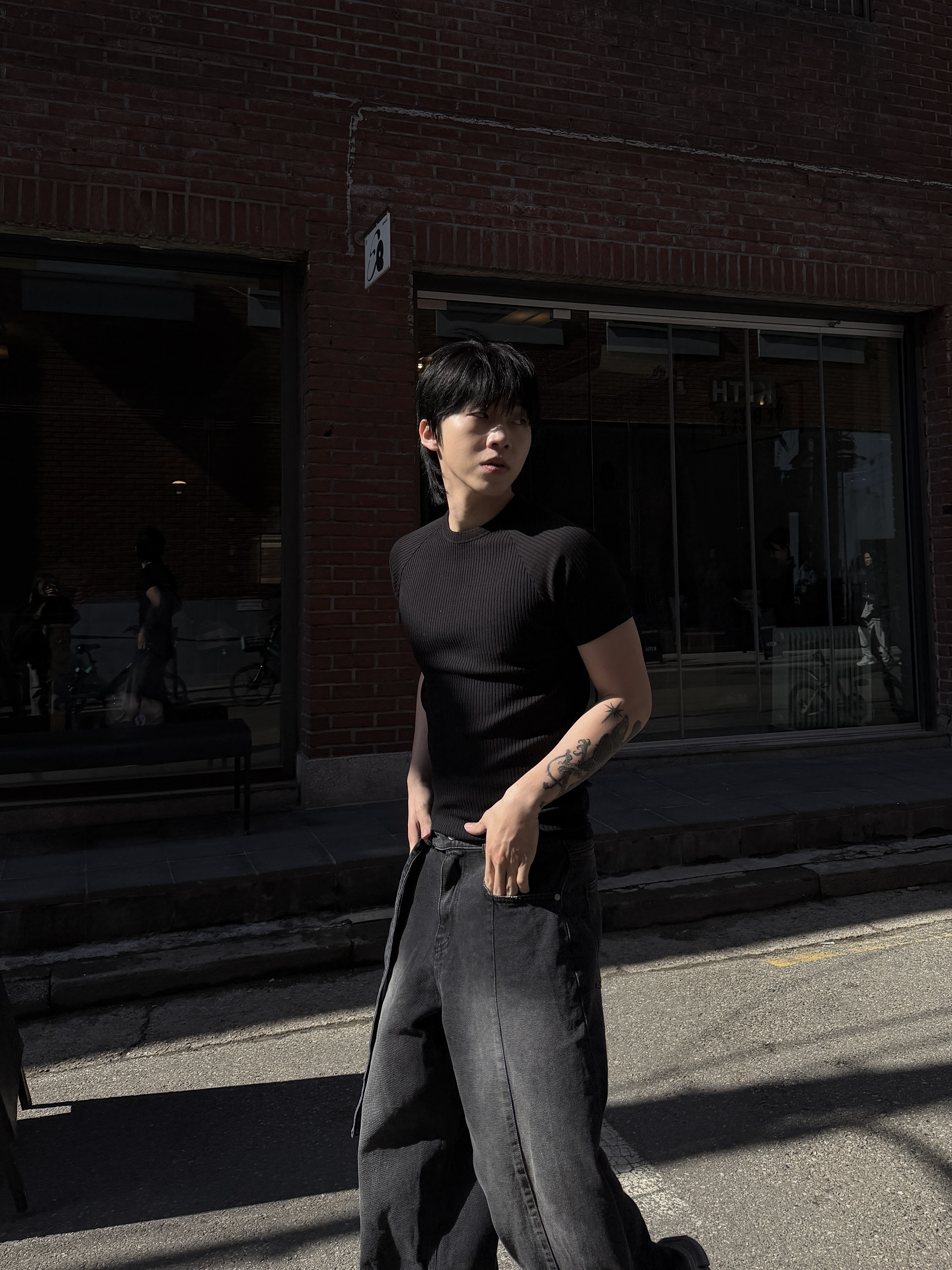 [BEST] 插肩袖 顯壯合身 螺紋短袖上衣