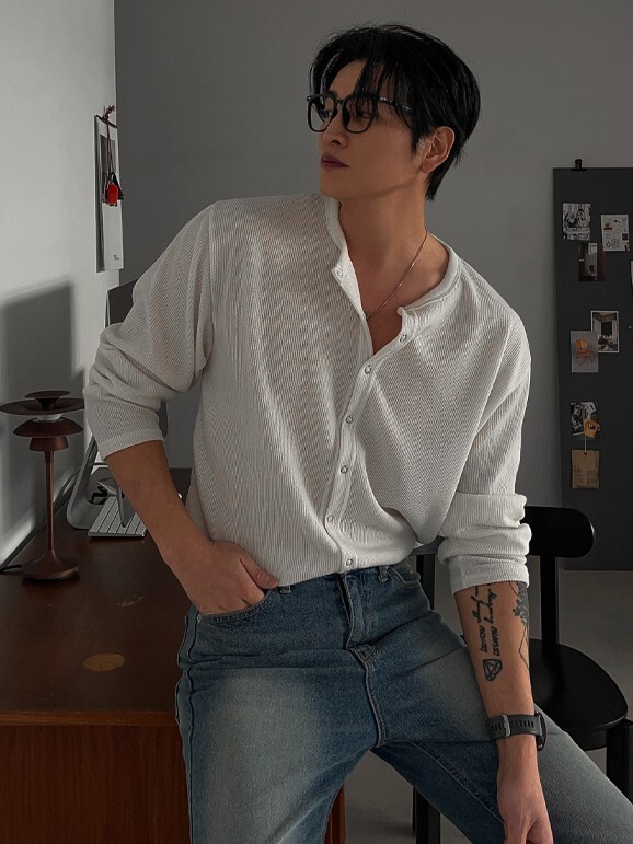 麗茲圓形按扣開襟衫