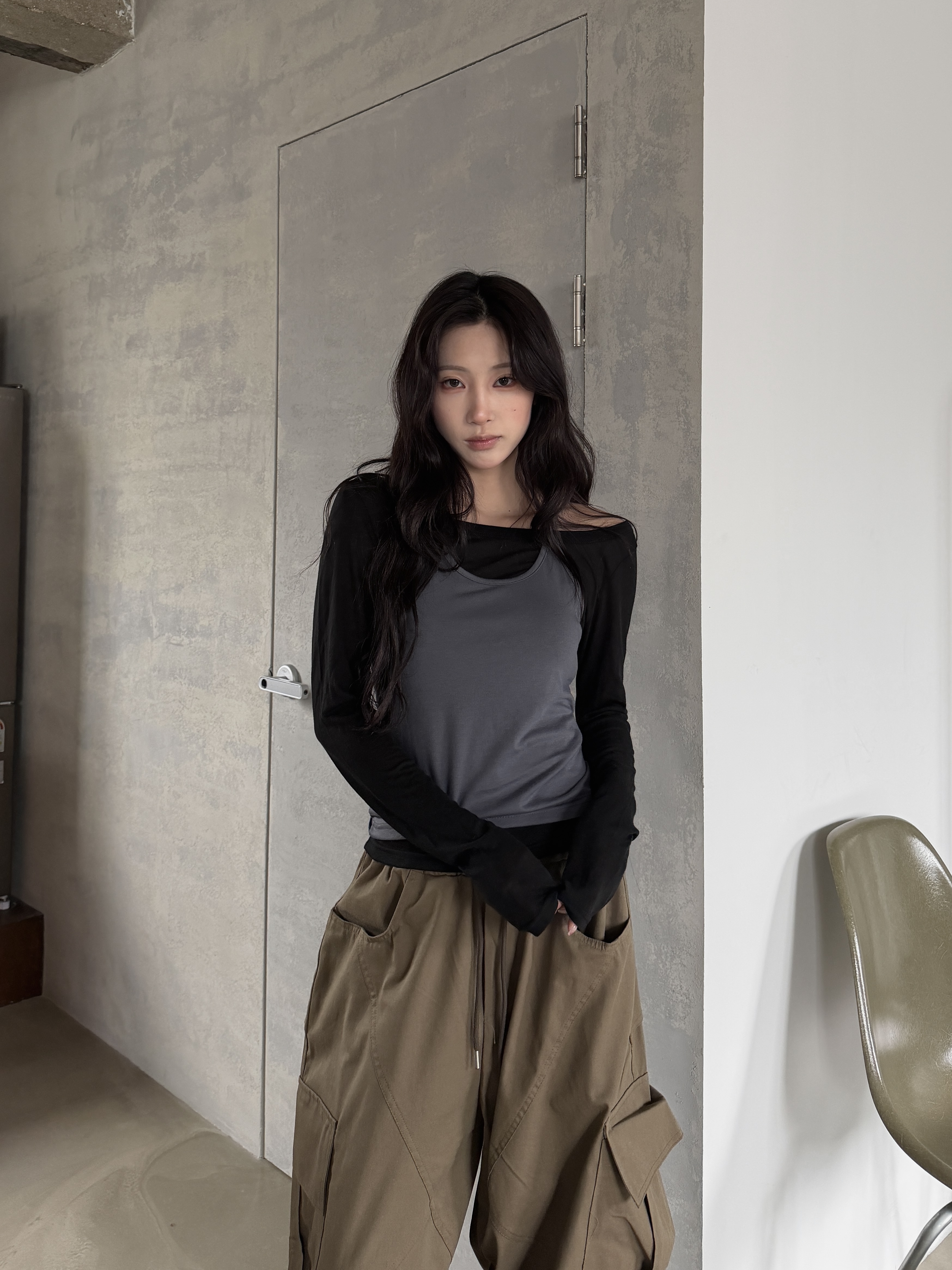 HOT🔥慵懶層次 顯瘦長袖背心上衣