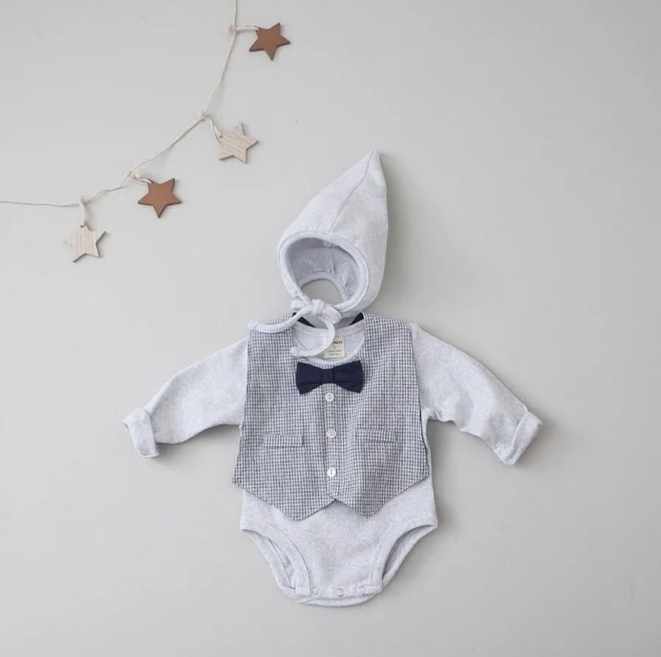 Lemonade Luan Tuxedo Bonnet Suit Bib Set