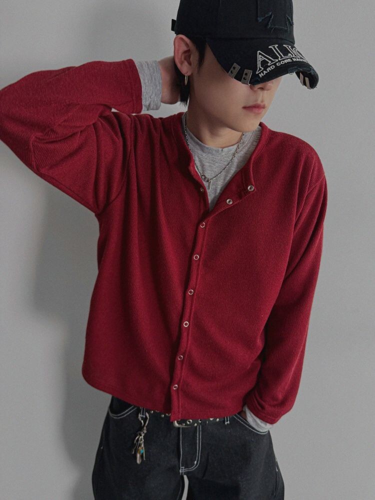 麗茲圓形按扣開襟衫