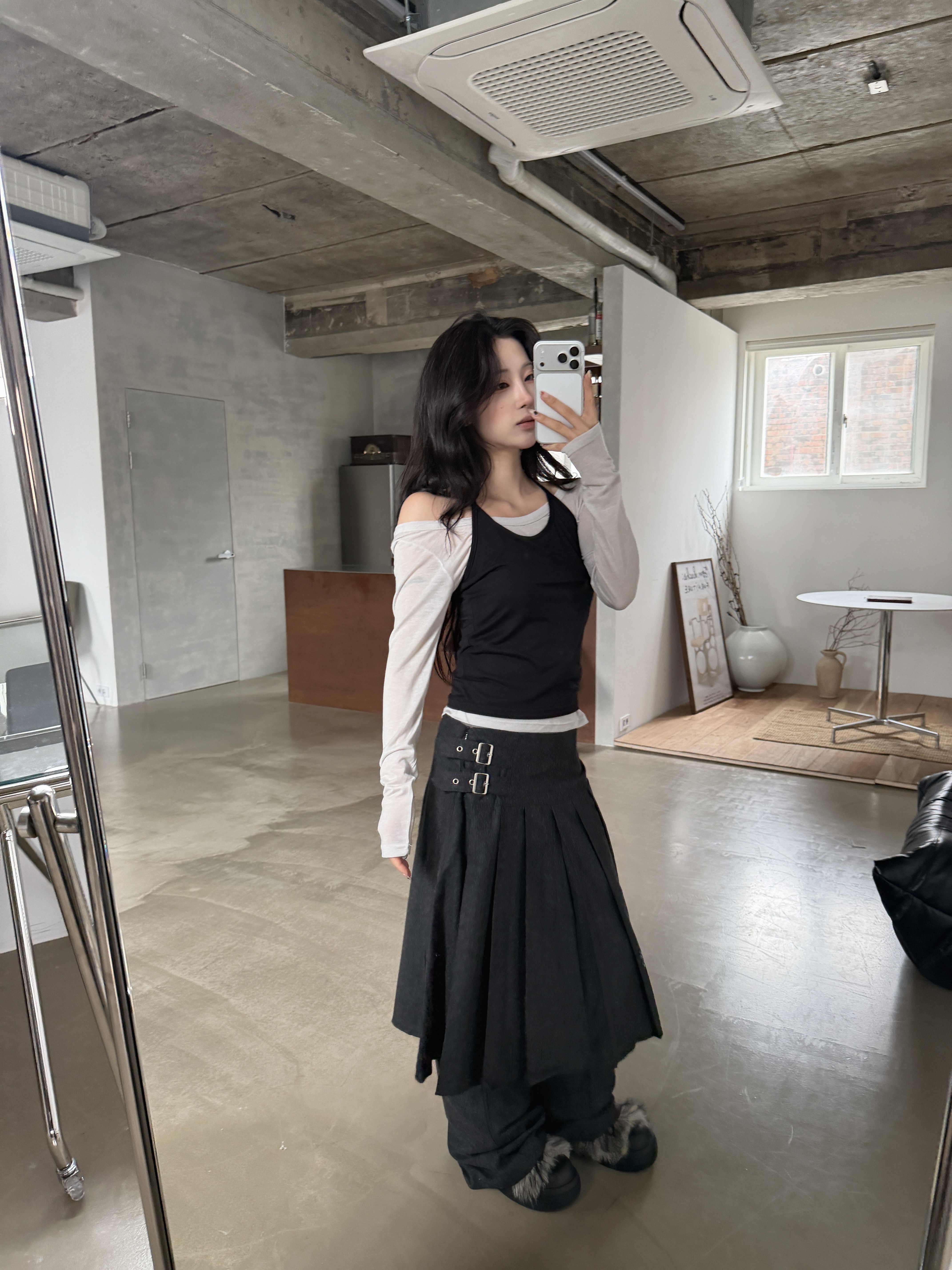 HOT🔥側扣設計 百褶層次裙褲