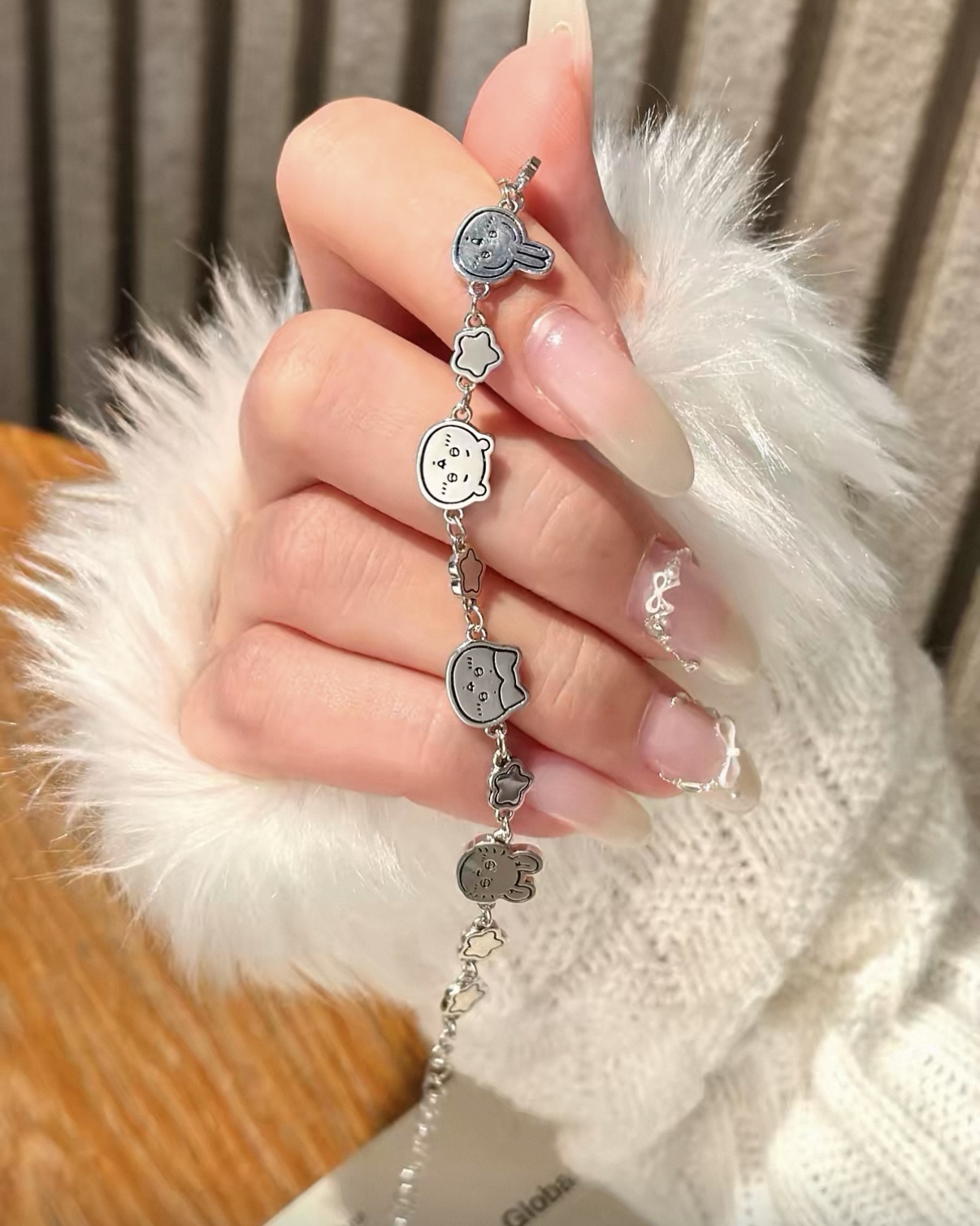 <正版授權>TIDECOLOR x Chiikawa 吉伊卡哇 手鍊 聯名款 銀色