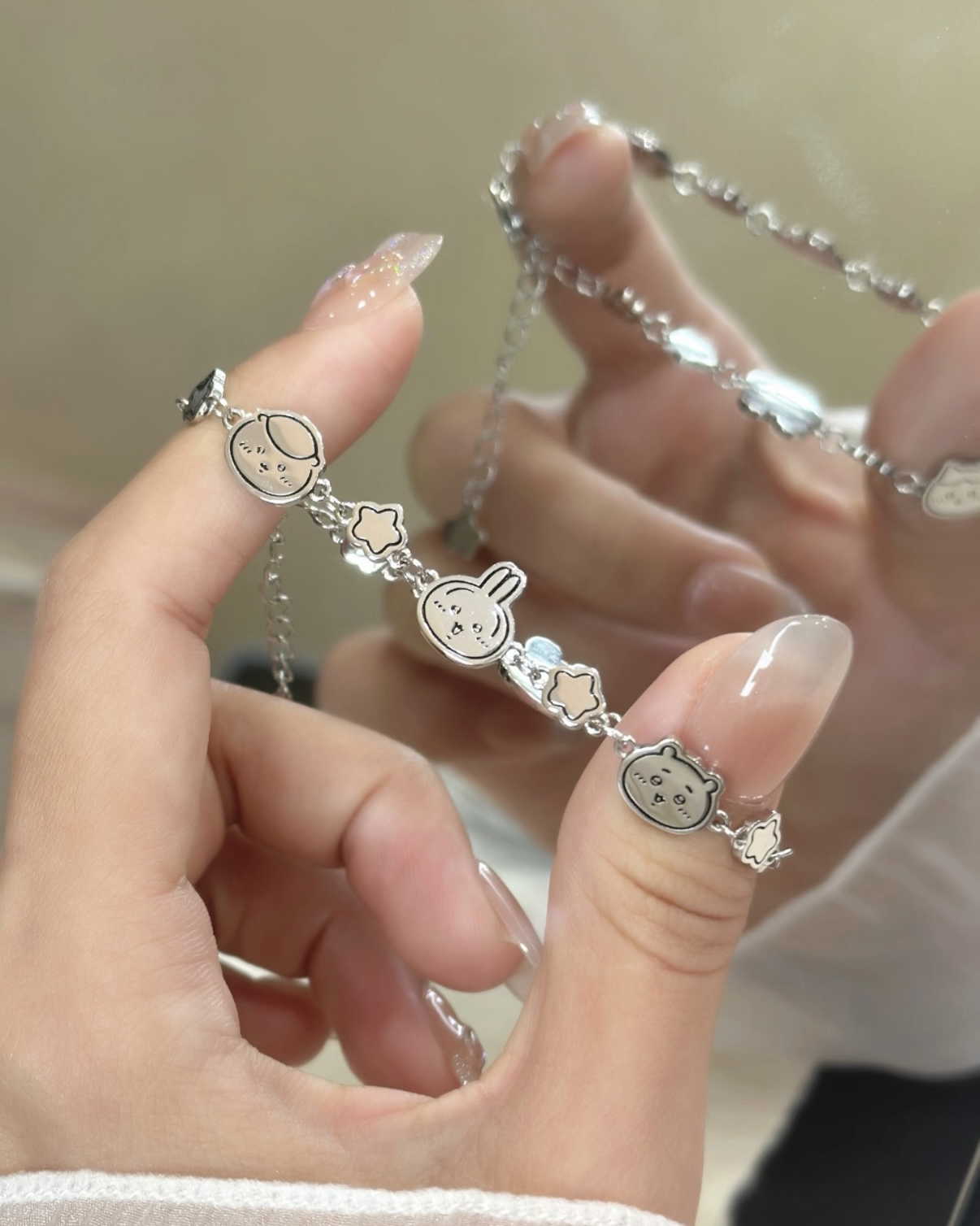 <正版授權>TIDECOLOR x Chiikawa 吉伊卡哇 手鍊 聯名款 銀色