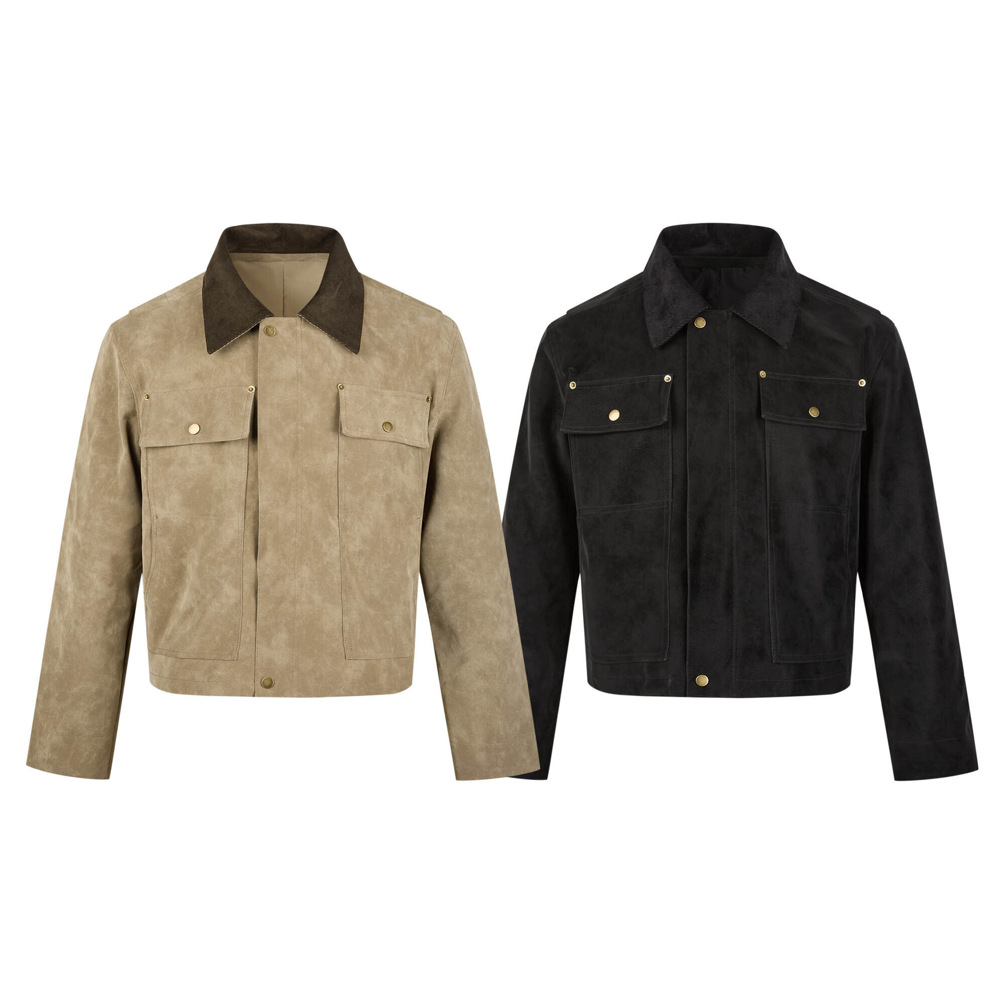 《S.V》鉚釘麂皮短寬夾克外套