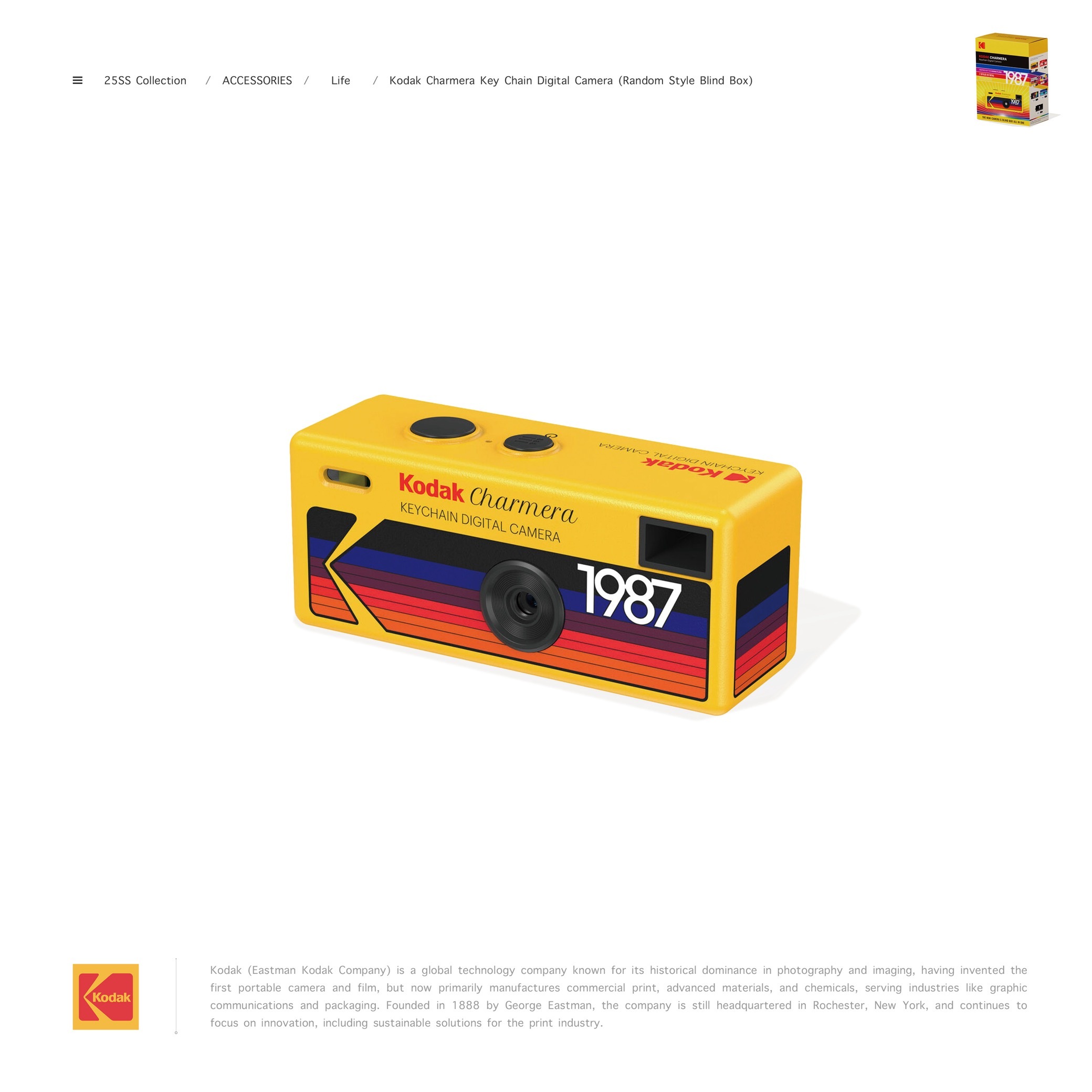 Kodak Charmera Key Chain Digital Camera ( Random Style Blind Box )