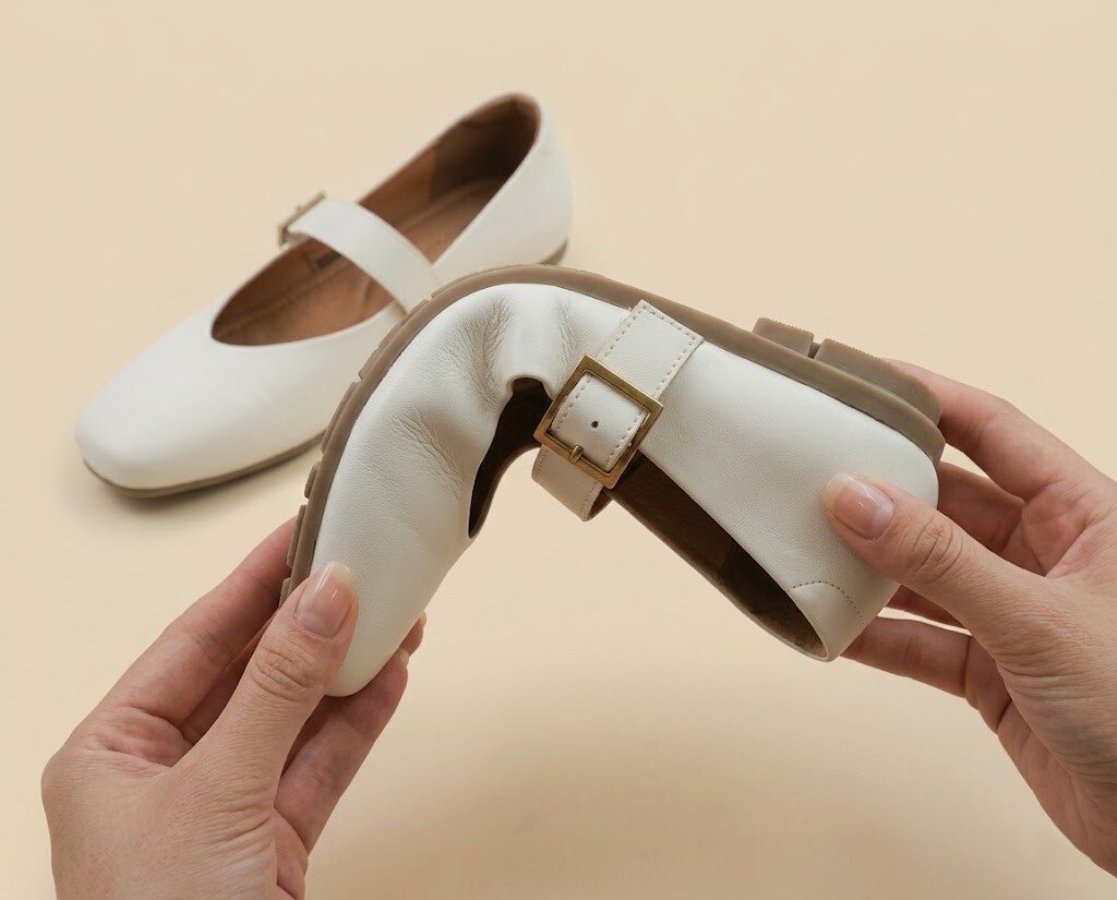 愛麗絲瑪莉珍鞋採用頂級超軟全真皮製作,極佳的延展性與柔軟度,能輕易凹折不變形,完美貼合雙腳順應行走弧度。