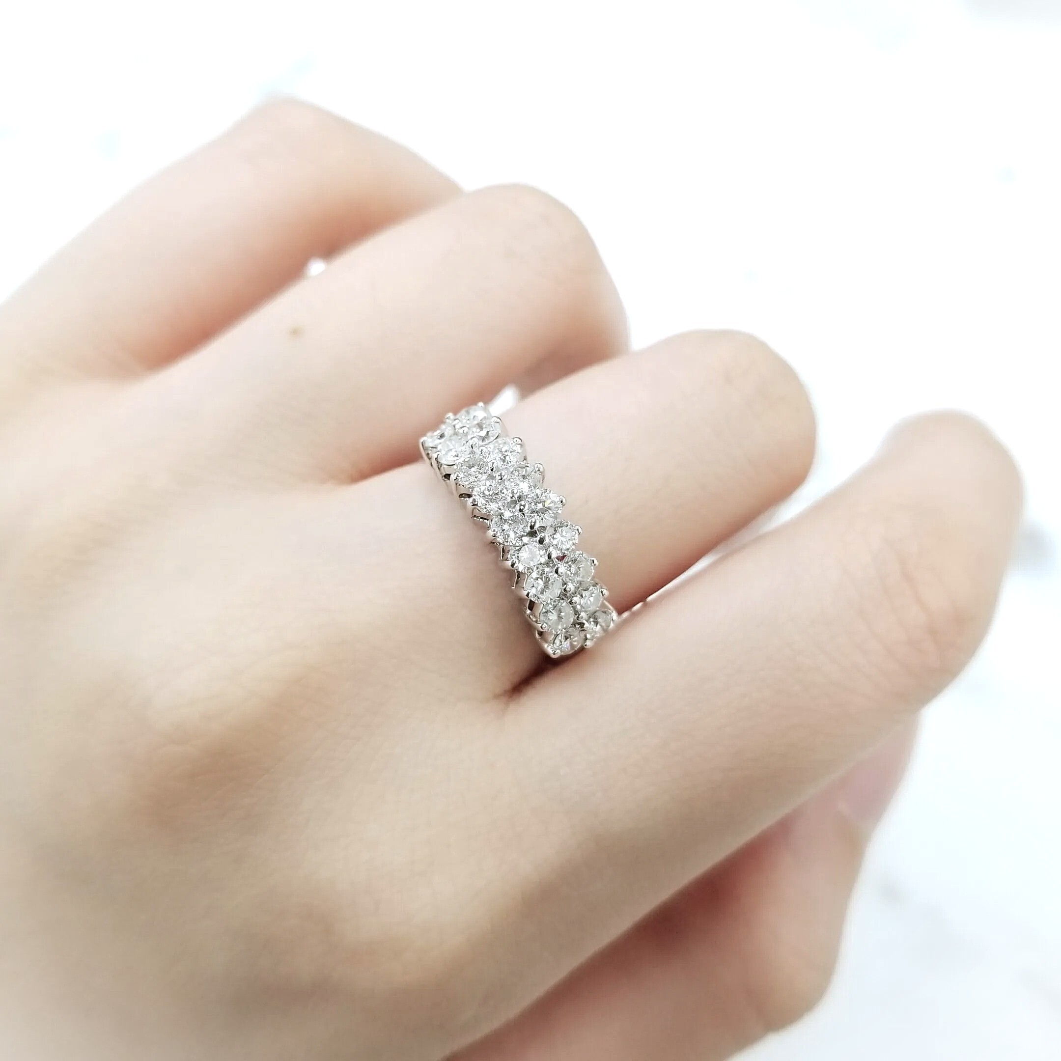 全新18K白金95份鑽石戒指