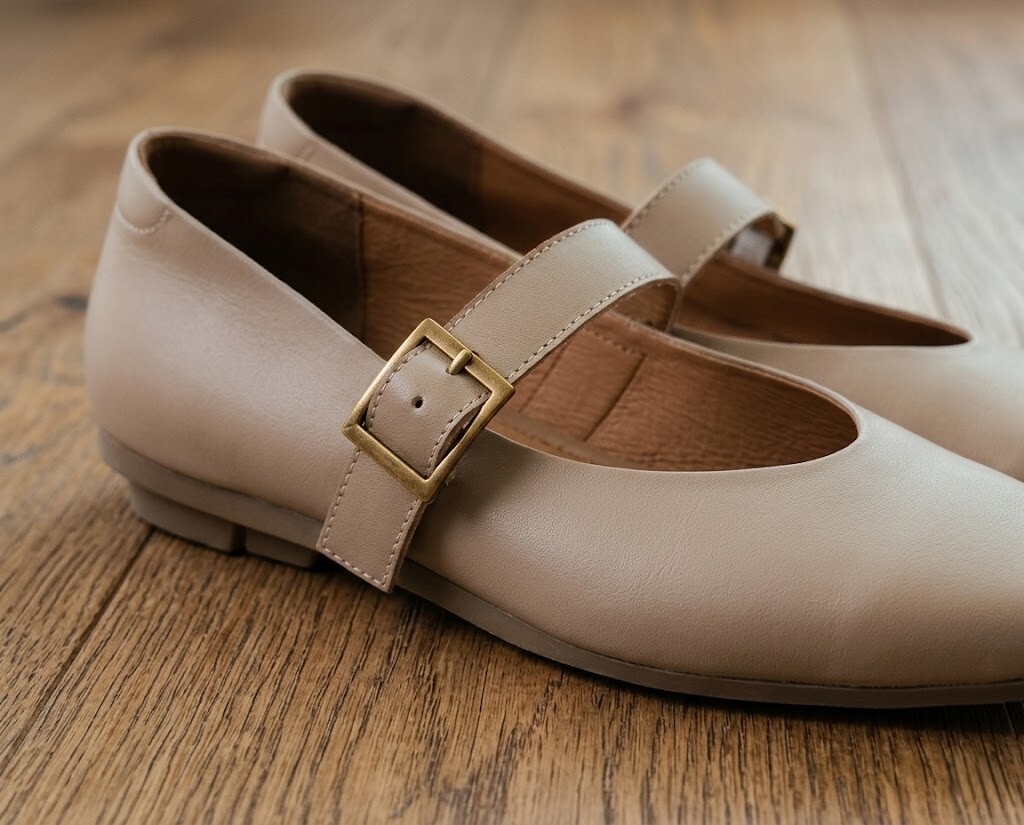 質感決定一切，Sanly Joy 愛麗絲瑪莉珍鞋嚴選頂級超軟牛皮製作，呈現溫潤高級的霧面光澤，專為輕熟女打造的大人感品味女鞋。