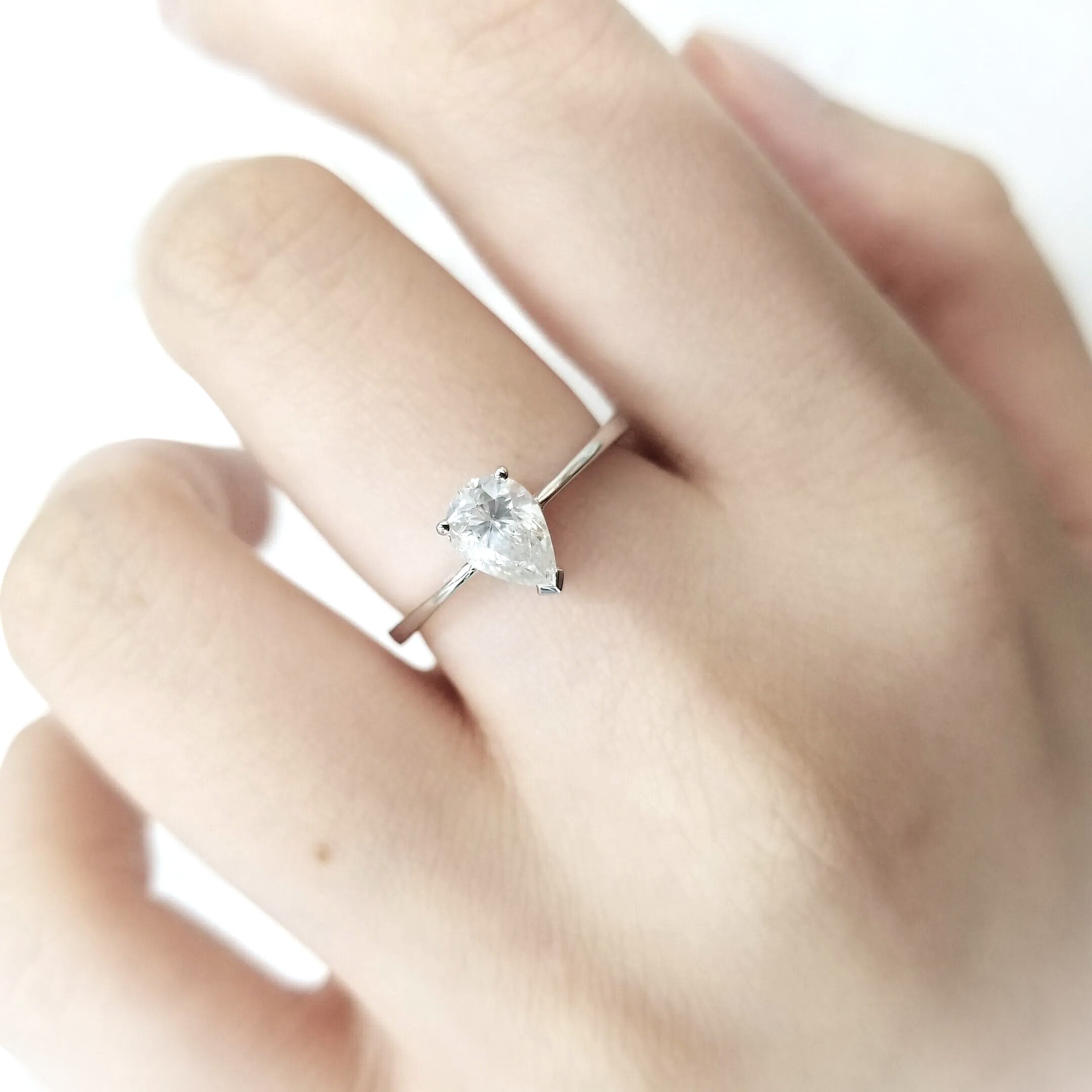 全新18K白金【主石73份鑽石】戒指