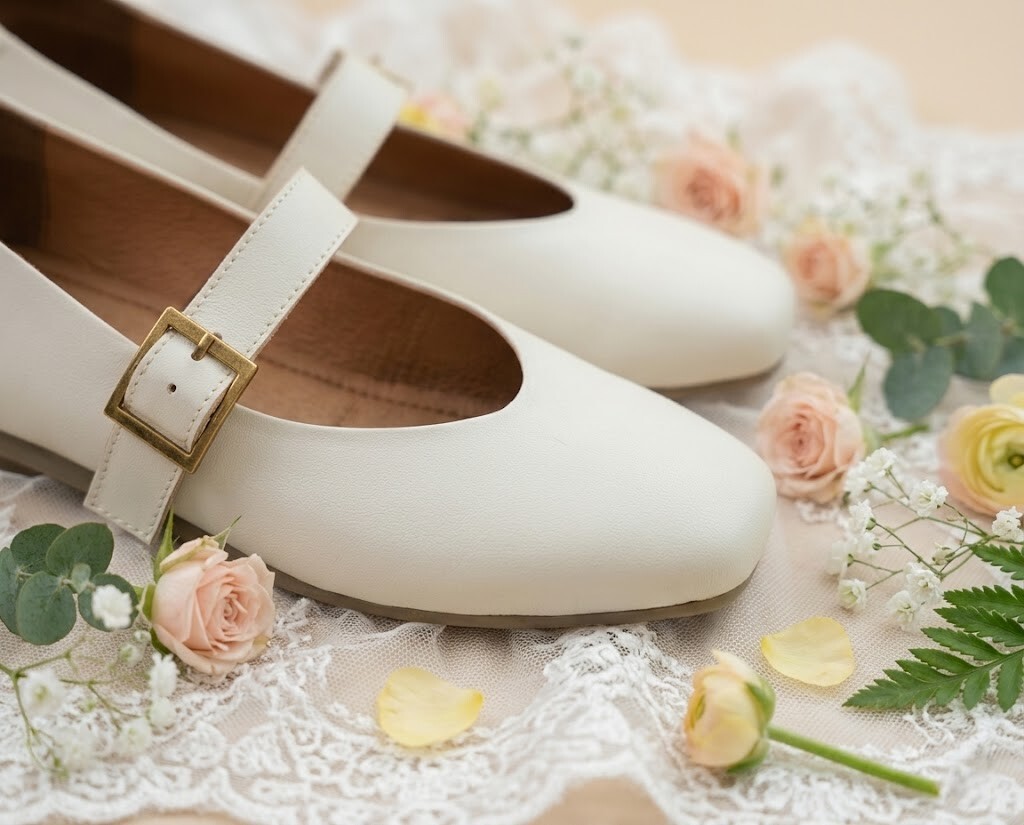 猶如童話故事般的愛麗絲真皮瑪莉珍鞋,微方圓頭與精緻金屬繫帶設計,展現優雅復古的仙女氣質,Sanly Joy 浪漫春季新品。