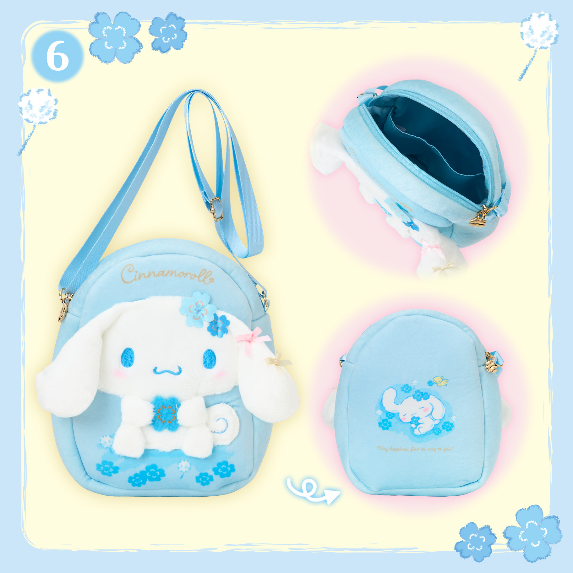 日本 Sanrio Cinnamoroll 玉桂狗 生日 四葉草系列 - 斜揹袋