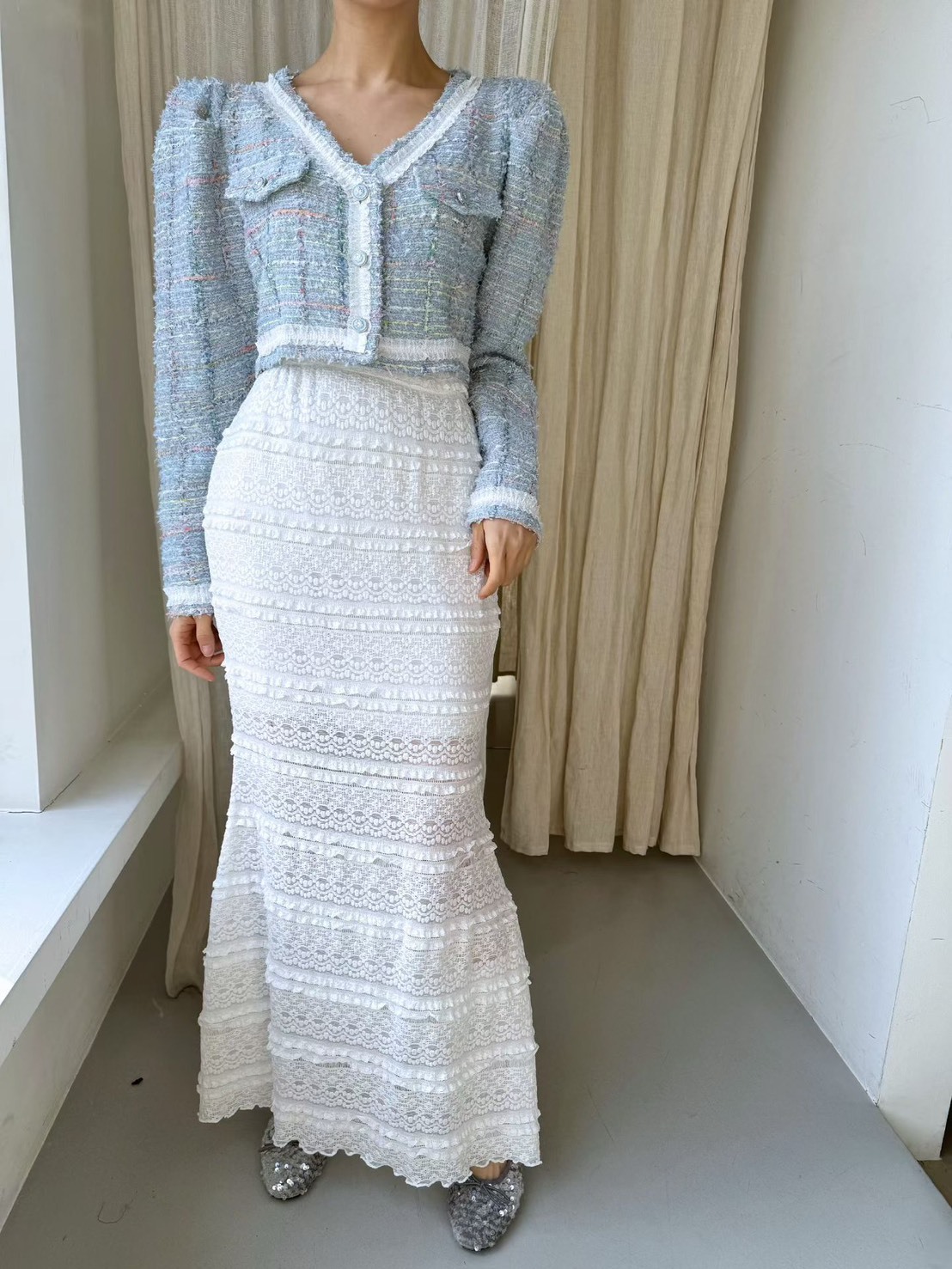 古典蕾絲風格魚尾長裙