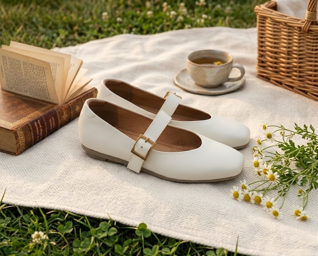 充滿儀式感的春日鞋履,Sanly Joy 愛麗絲超軟真皮瑪莉珍鞋,結合復古童話感與極致柔軟體驗,為妳的春季穿搭注入夢幻仙氣。