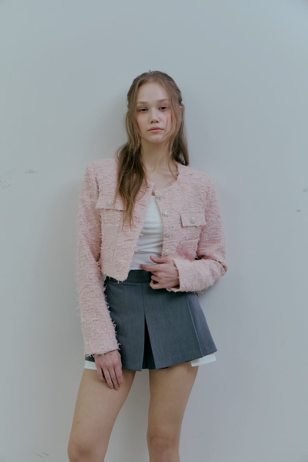 白裏西裝短褲裙