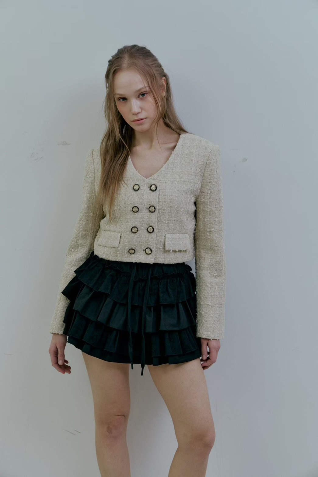 綁帶蛋糕短褲裙