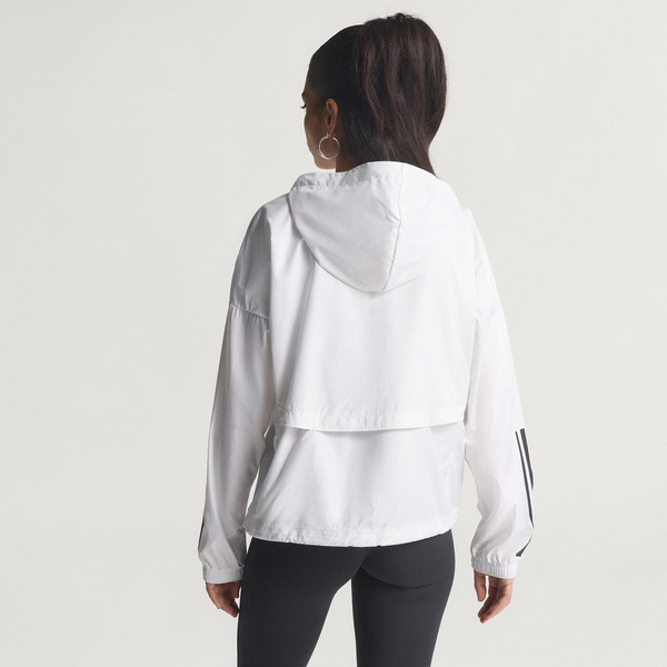 Adidas 愛迪達 Hyg Windy KC7655 女 連帽外套 防水 運動外套 防風 白 黑 亞版