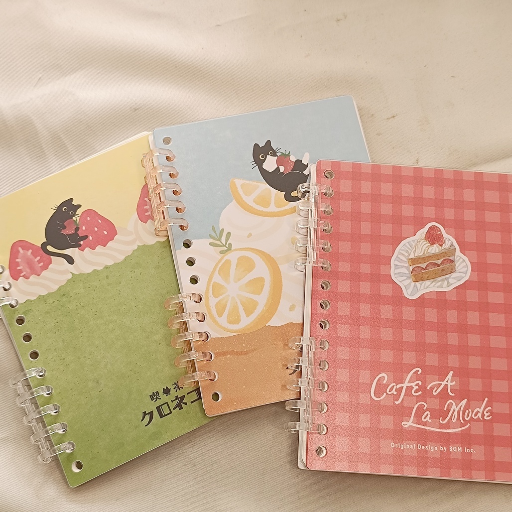 日本BGM．A6線圈扣環貼紙簿 三款