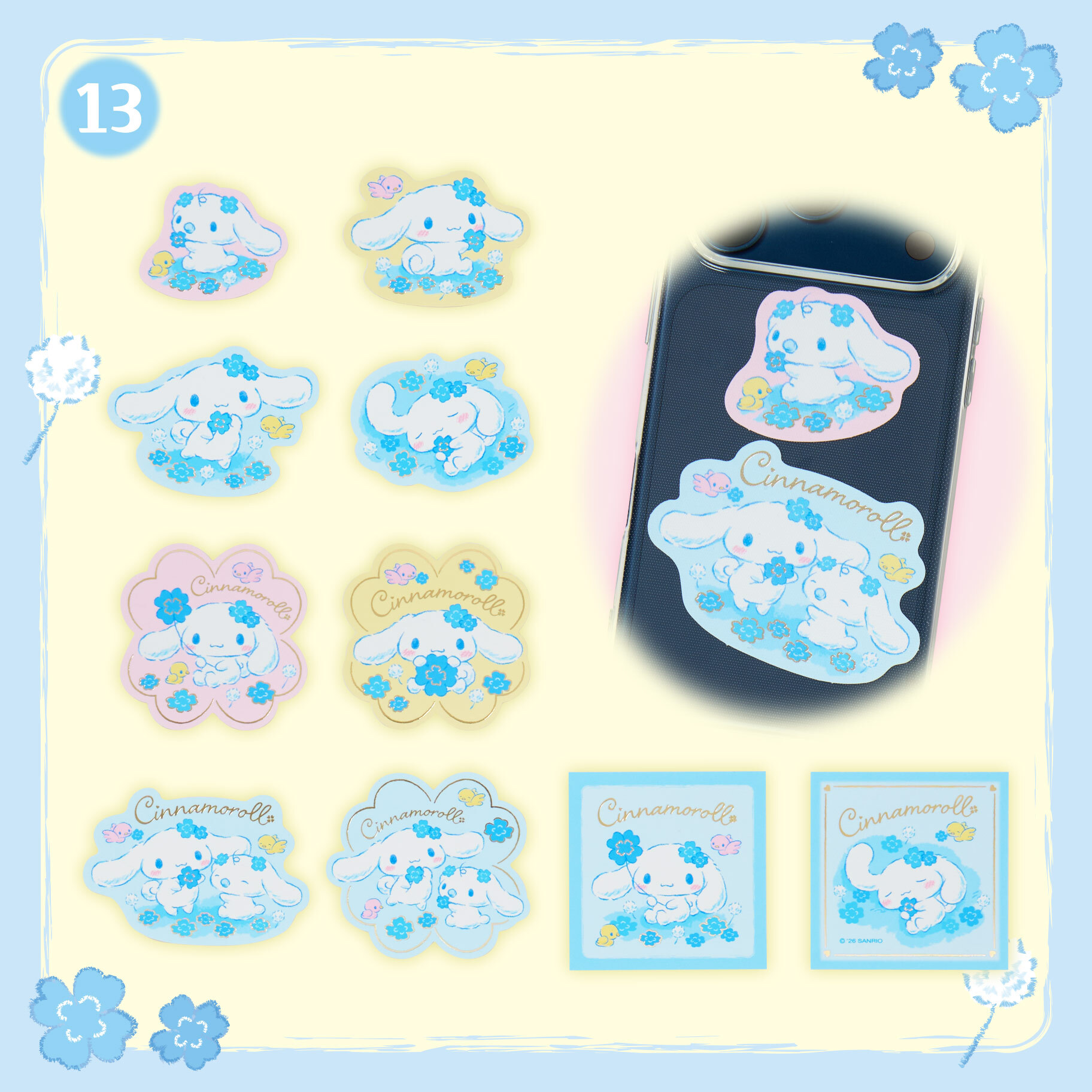 日本 Sanrio Cinnamoroll 玉桂狗 生日 四葉草系列 - 貼紙套裝(20入)