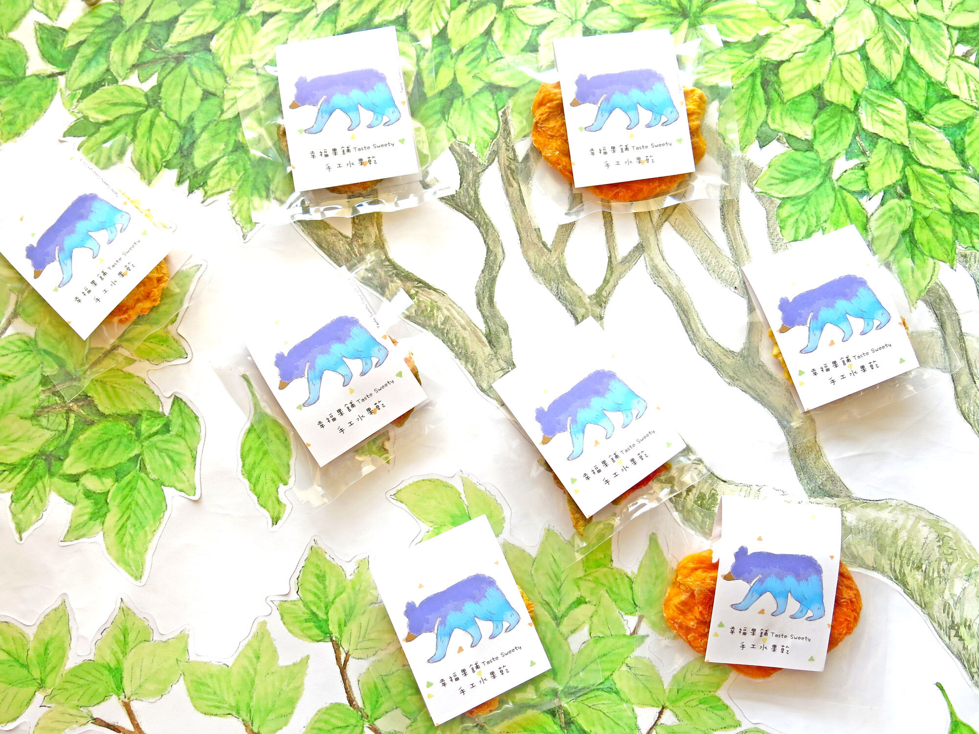 水藍熊小果乾-可愛包