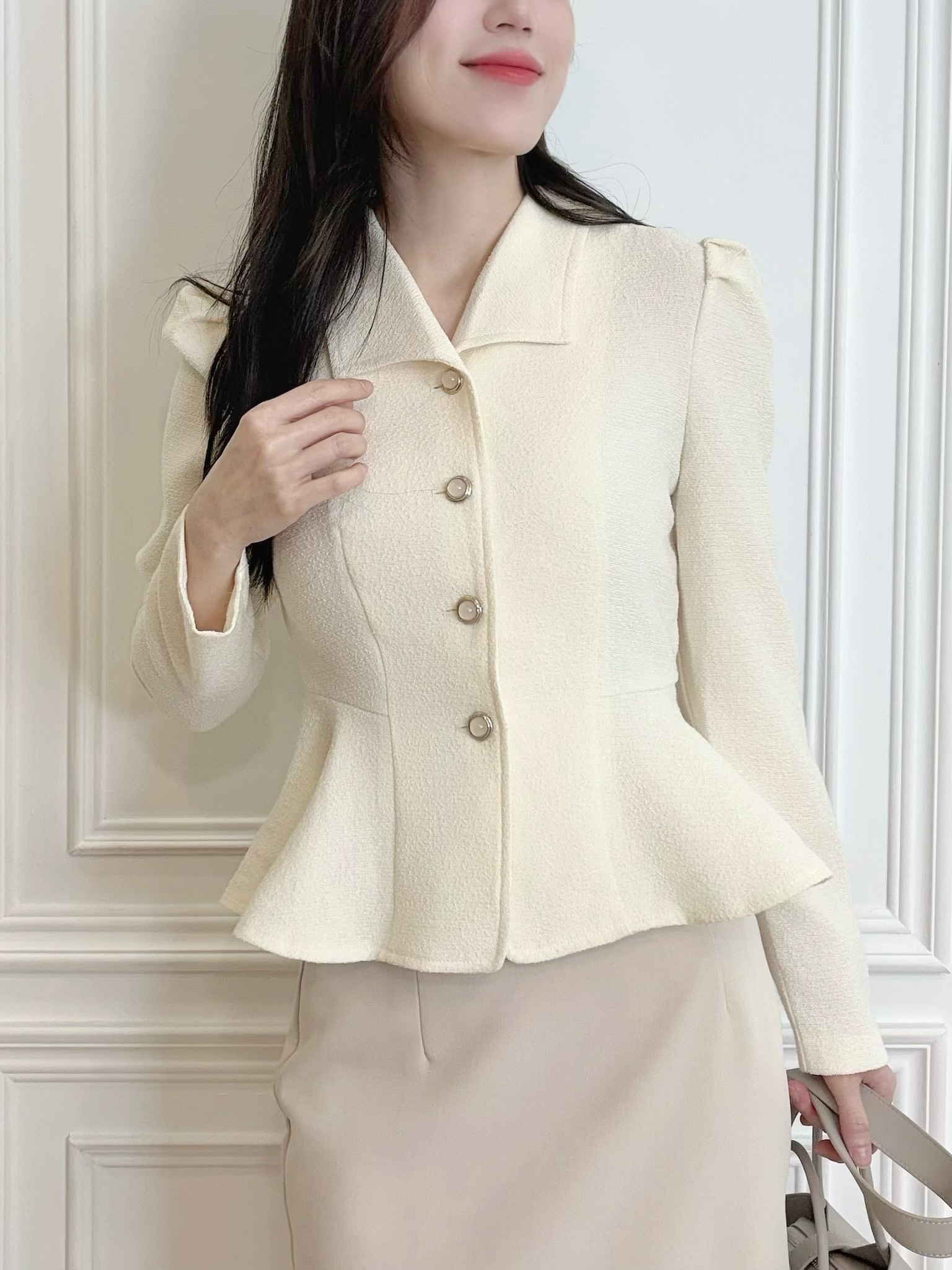 皇家感翻領腰身上衣