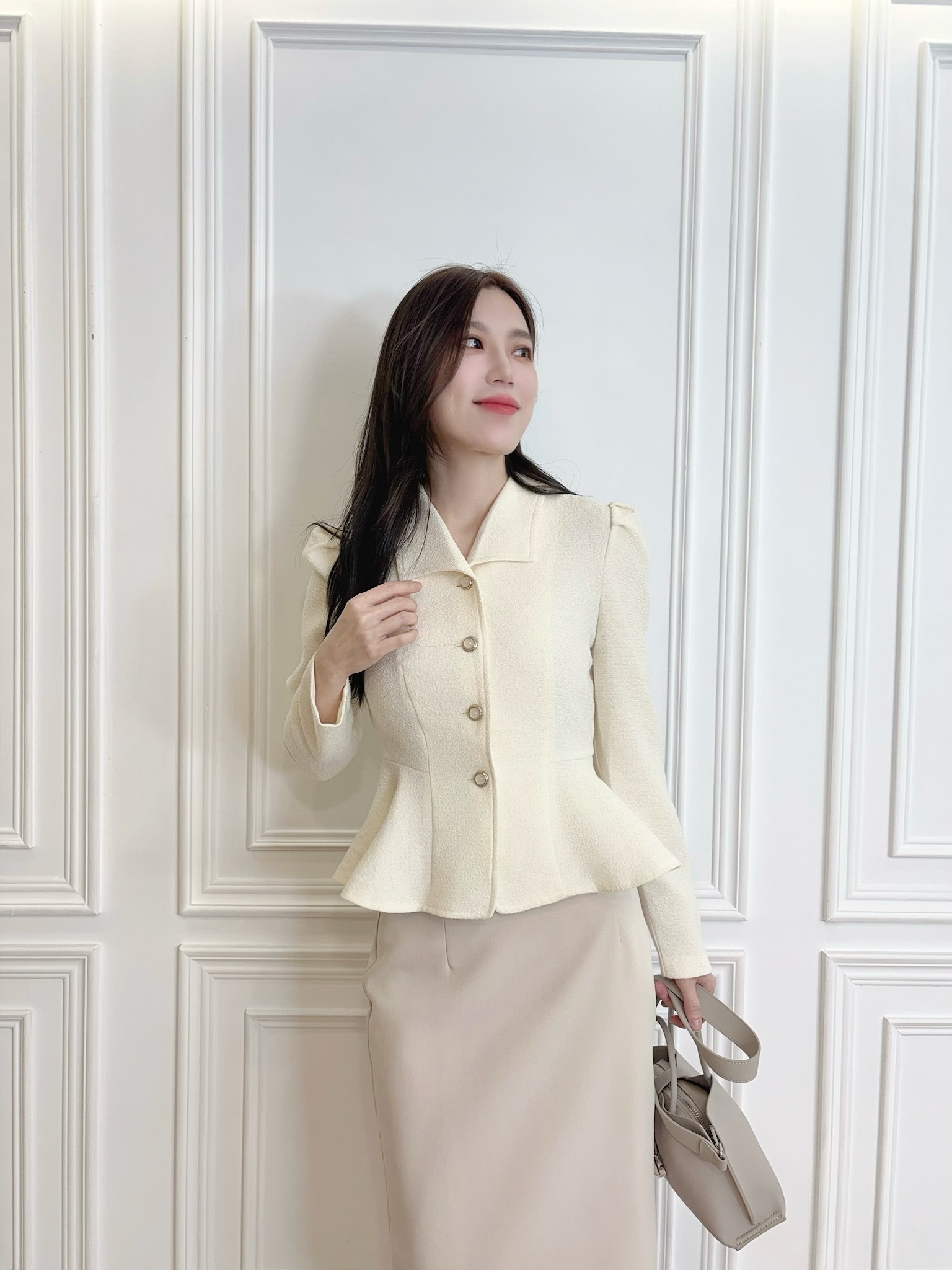 皇家感翻領腰身上衣