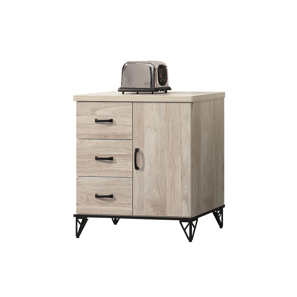 柏蒂家居-哈德克2.7尺一門三抽餐櫃/電器收納櫃/碗盤櫃/置物矮櫃/飲水機櫃