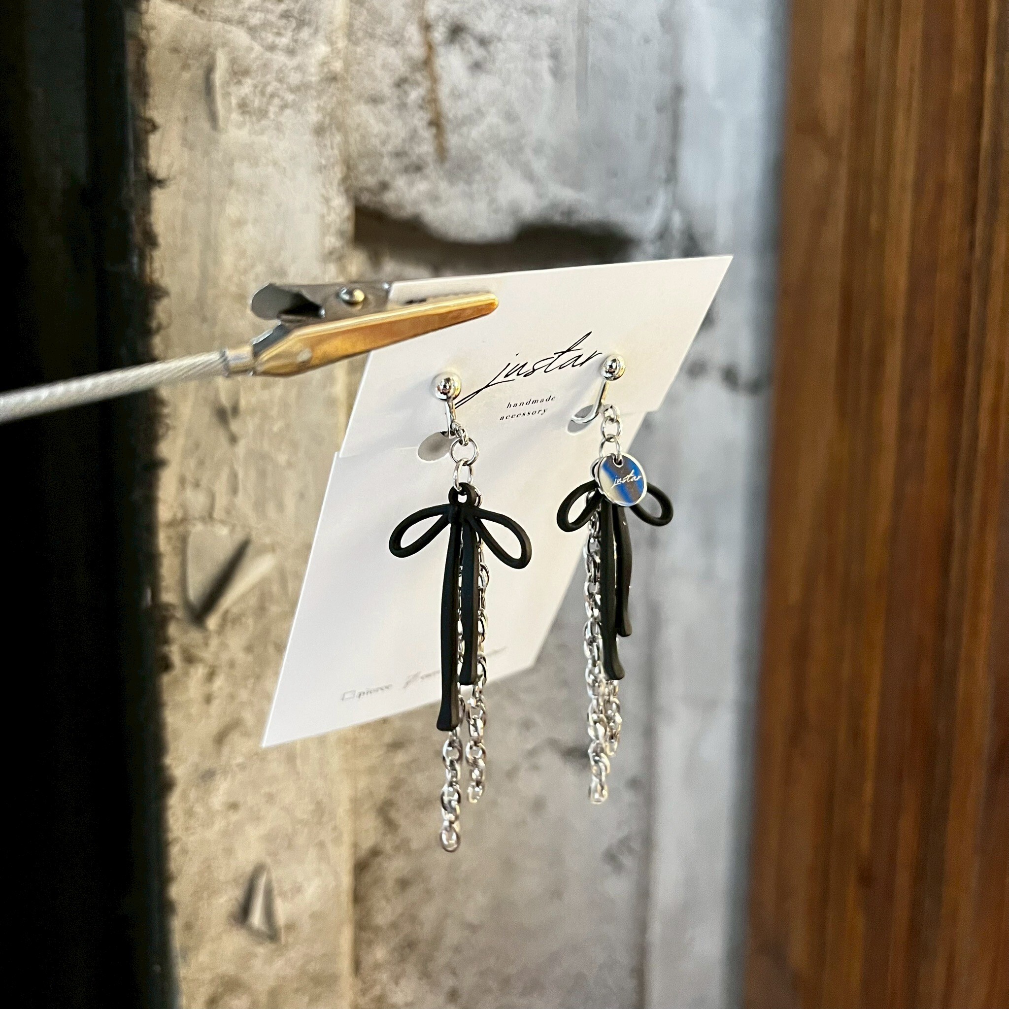 [justar] black ribbon 耳環|NO.95|耳夾