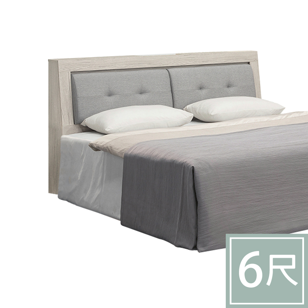 柏蒂家居-歐文6尺雙人加大收納床頭箱(不含床底及床墊)
